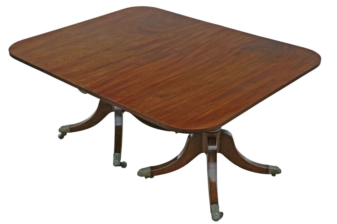 Antique 19th Century Georgian Mahogany Extending Dining Table – Large Twin Pedestal photo for sale