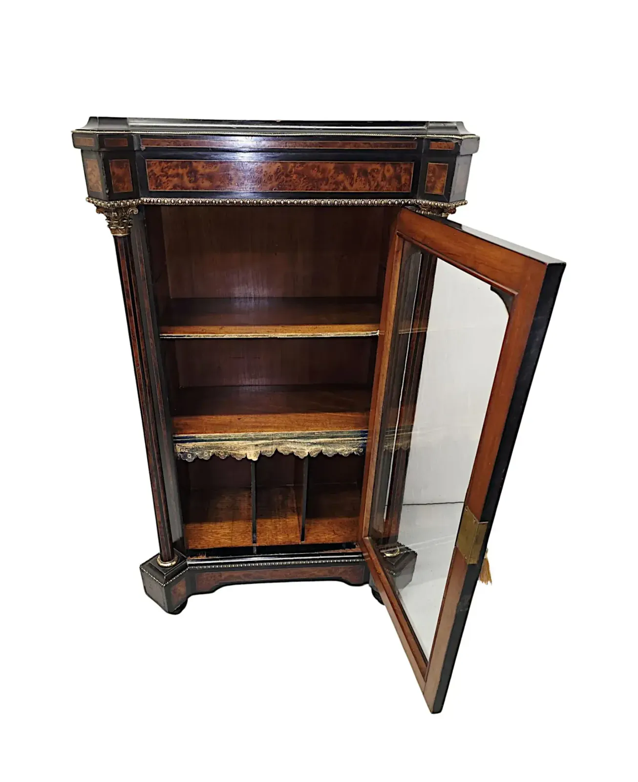 A Very Rare Pair Of 19th Century Inlaid Emboyna And Ebonised Music Or Pier Cabinets photo Furniture