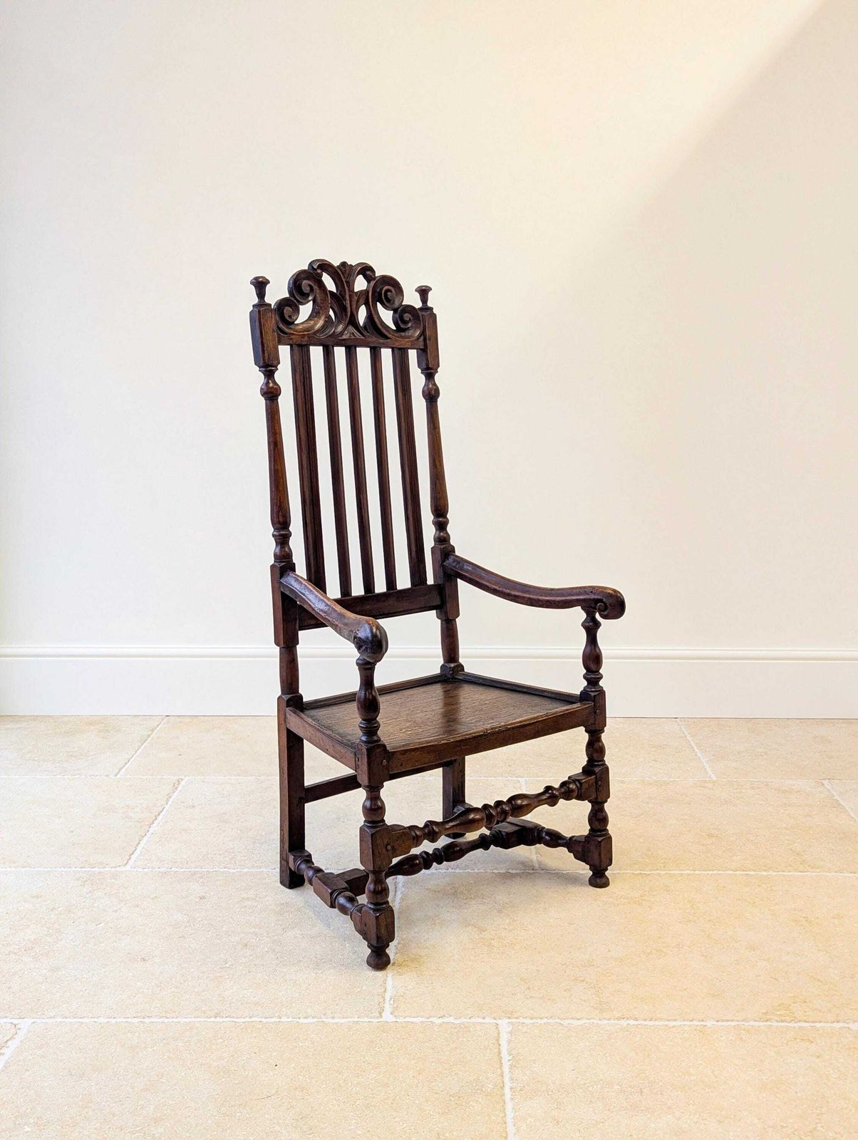 photo for sale Antique William And Mary Oak Armchair C.1700