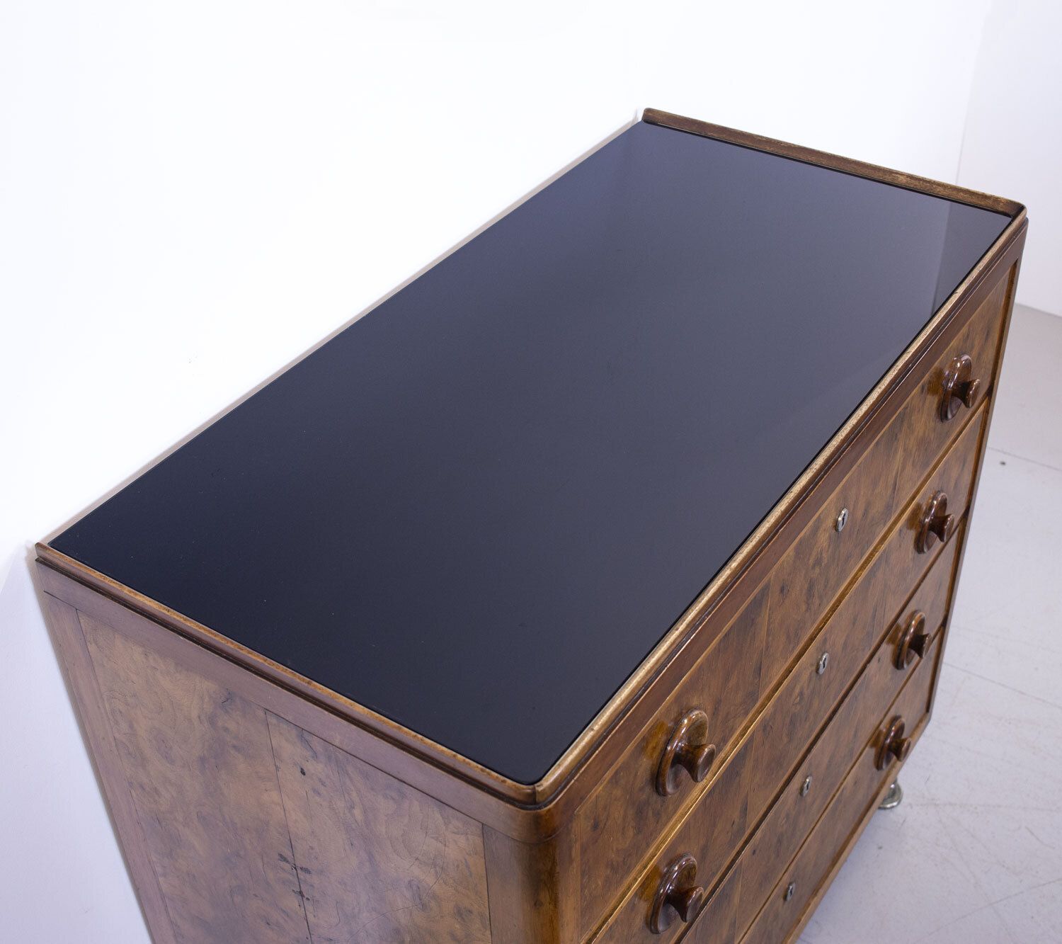 Art Deco Burr Walnut Chest Of Drawers photo vintage