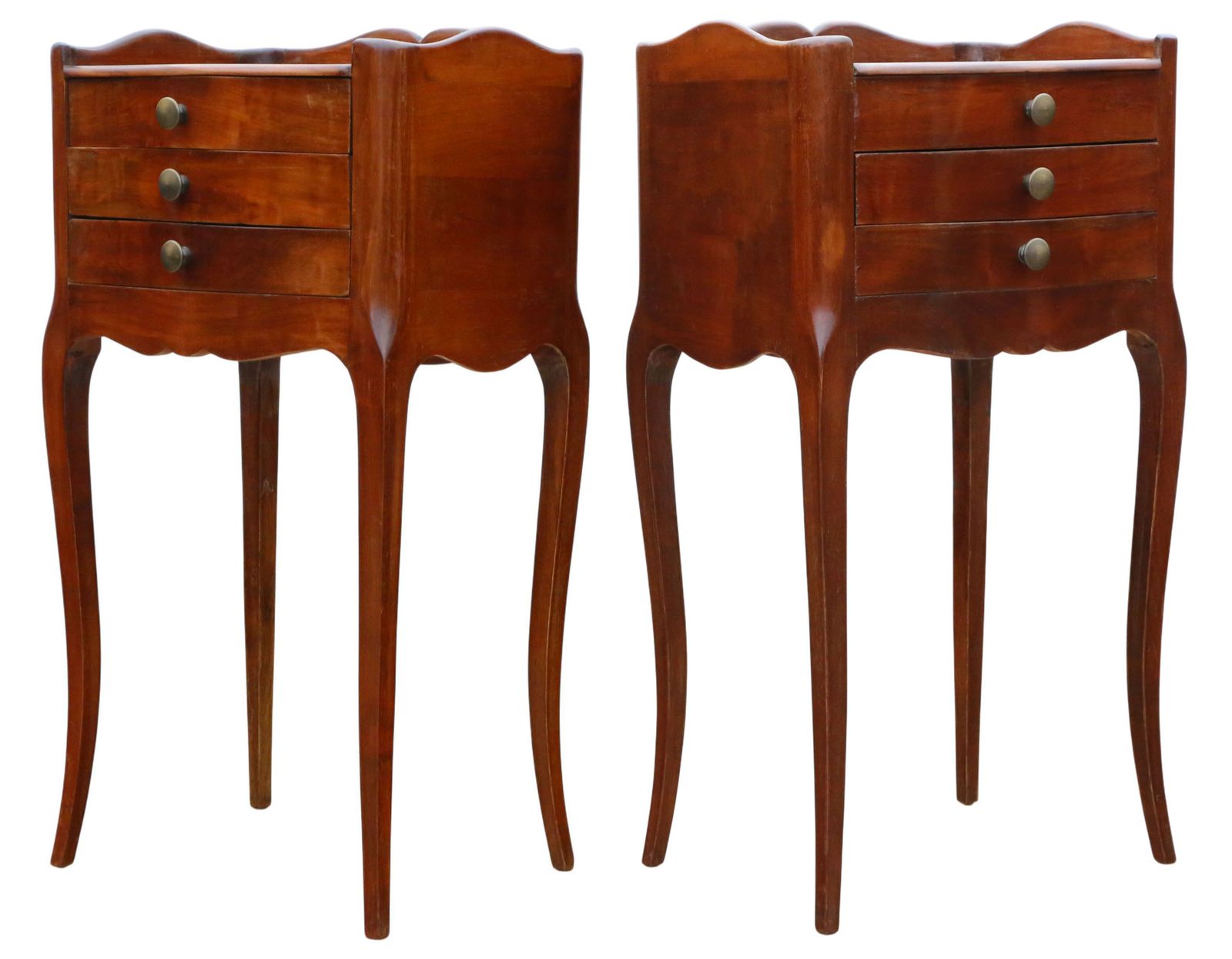 Vintage Retro Pair Of Walnut And Chestnut Bedside Tables – Warm Colour, Fine Quality photo furniture