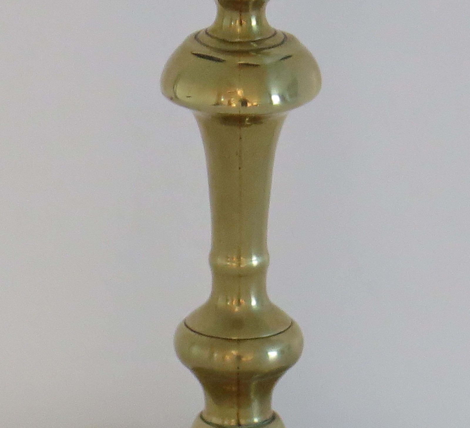 photo for sale Antique English Candlestick Solid Brass George II, Circa 1735, Heavy