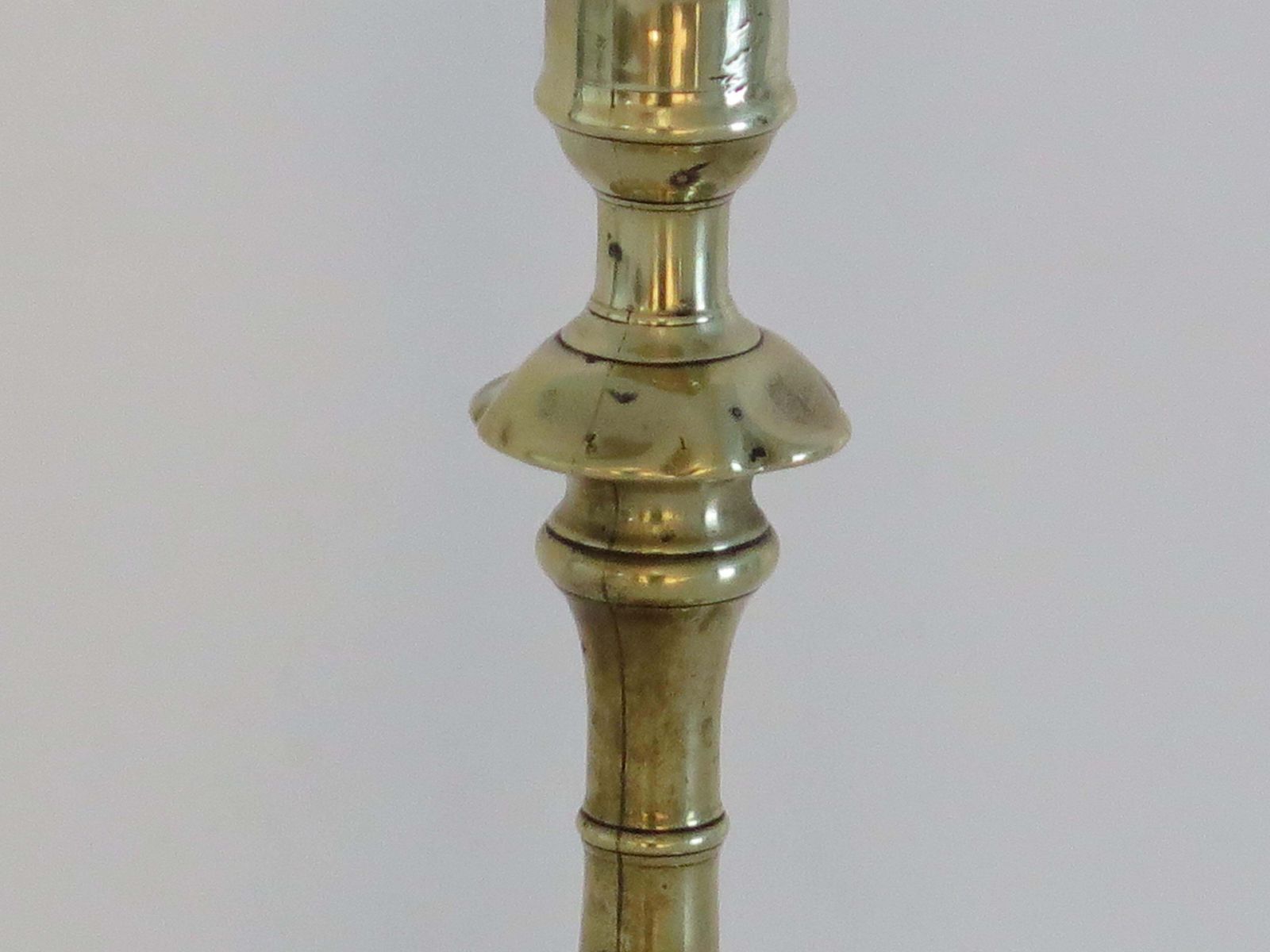 English Georgian Solid Brass Candlestick Seemed, Circa 1770 photo buy