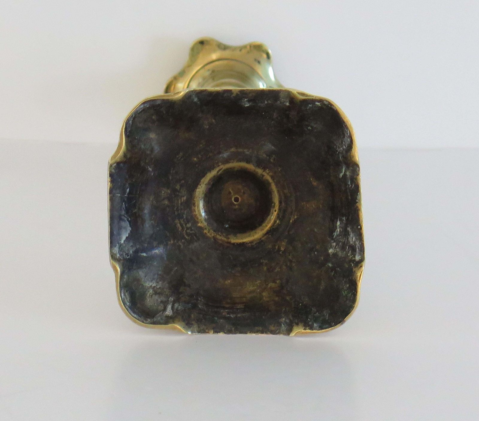 photo buy English Georgian Solid Brass Candlestick Seemed, Circa 1770