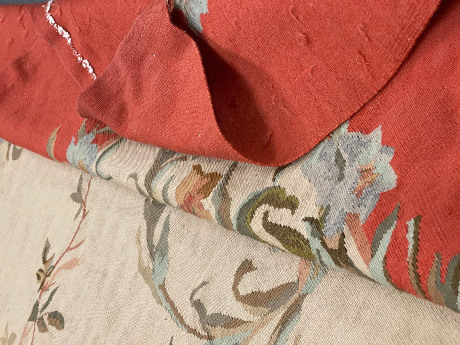 Blush Pink Carpet Aubusson Rug Vase Floral Area Rug Handwoven Home Needlepoint photo vintage