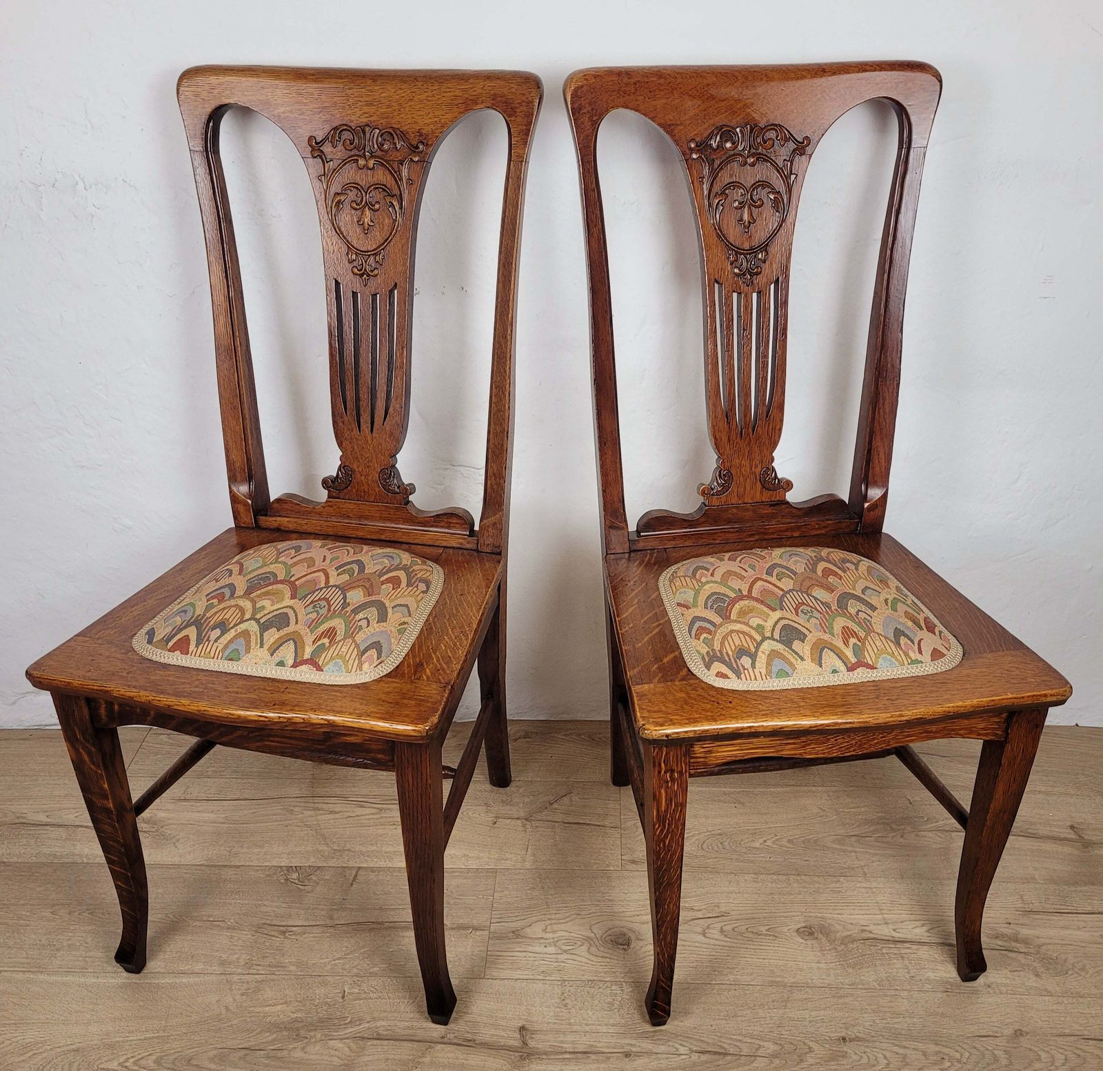 Pair Of Chairs Arts And Crafts Bedroom 1940s Upholstered