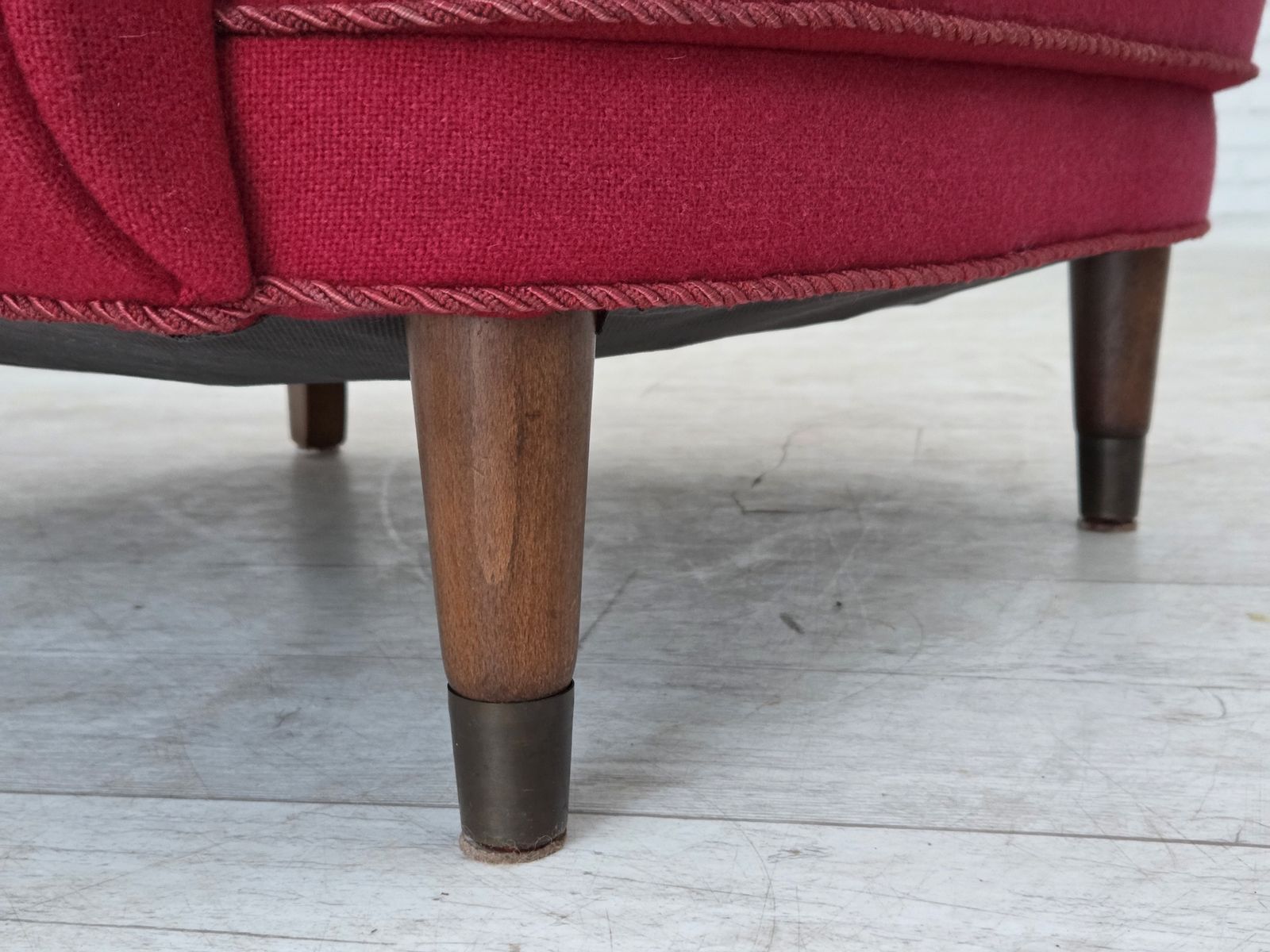 1960s, Danish Armchair, Furniture Wool, Beech Wood Legs. photo vinterior