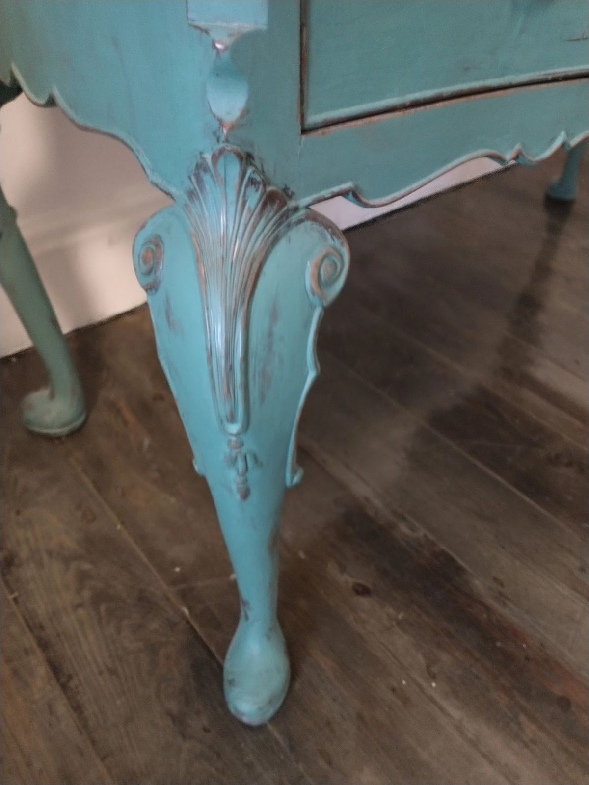 Green Painted 1930s Antique Louis Style Desk photo vinterior