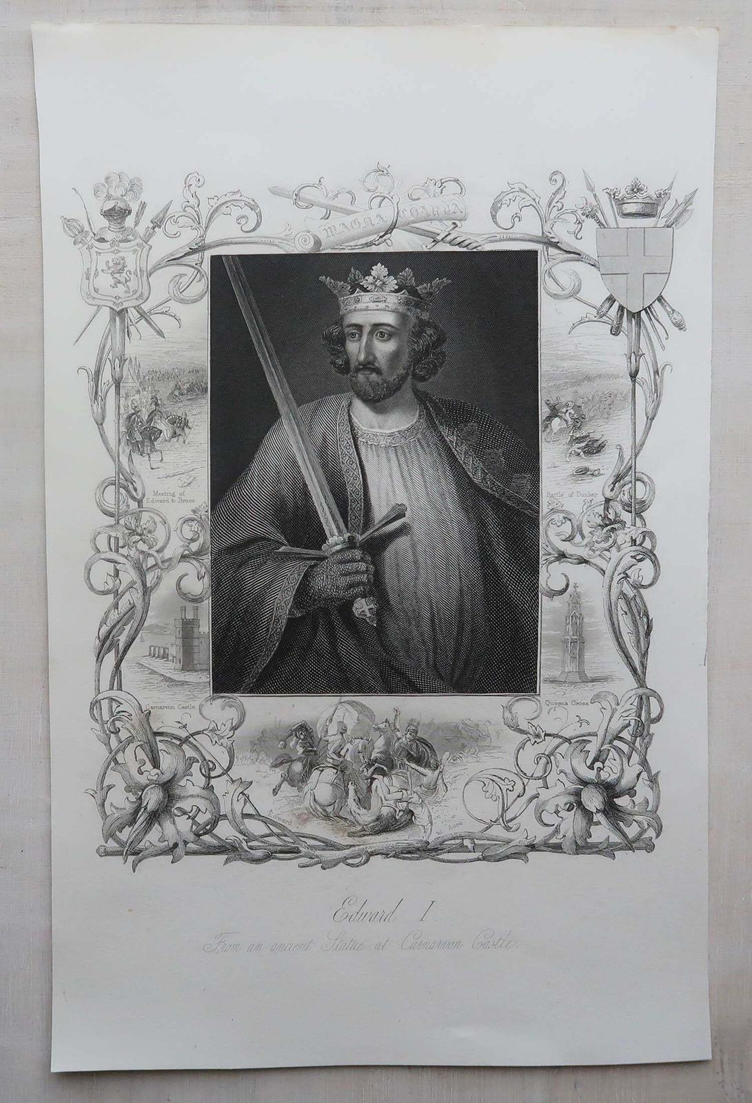 Set Of 24 Original Antique Prints Of Kings Of England, C.1840 photo buy