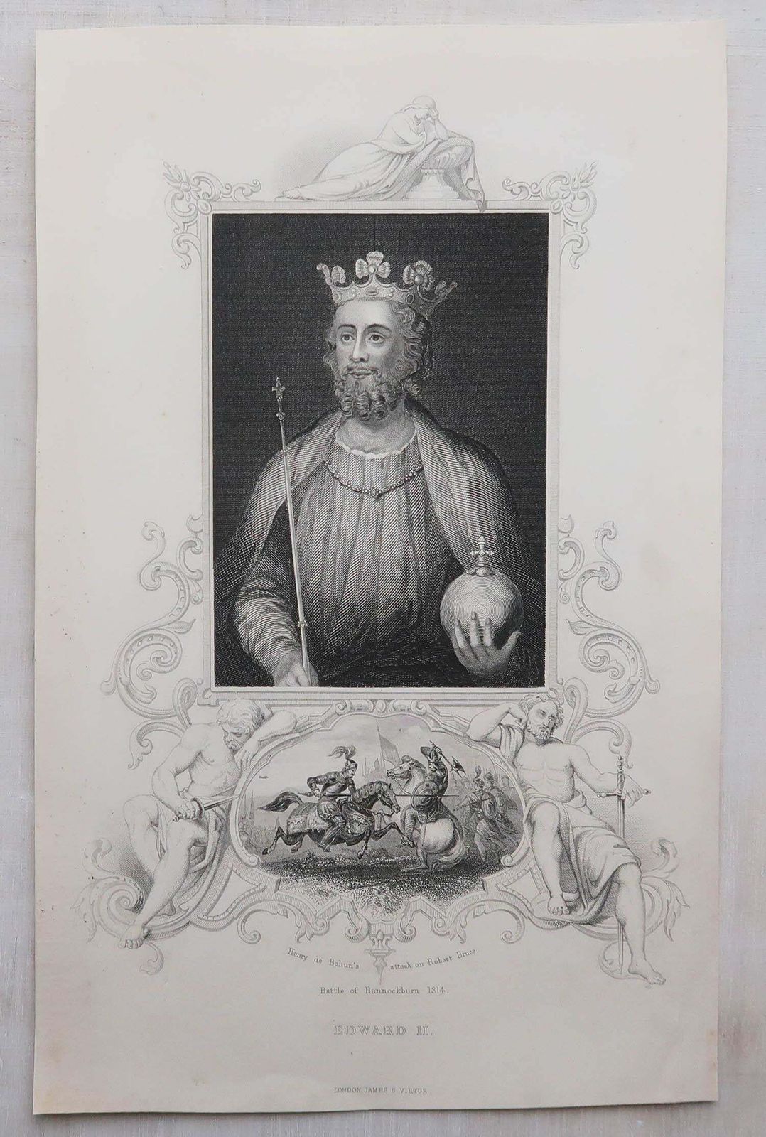 Art Set Of 24 Original Antique Prints Of Kings Of England, C.1840 photo