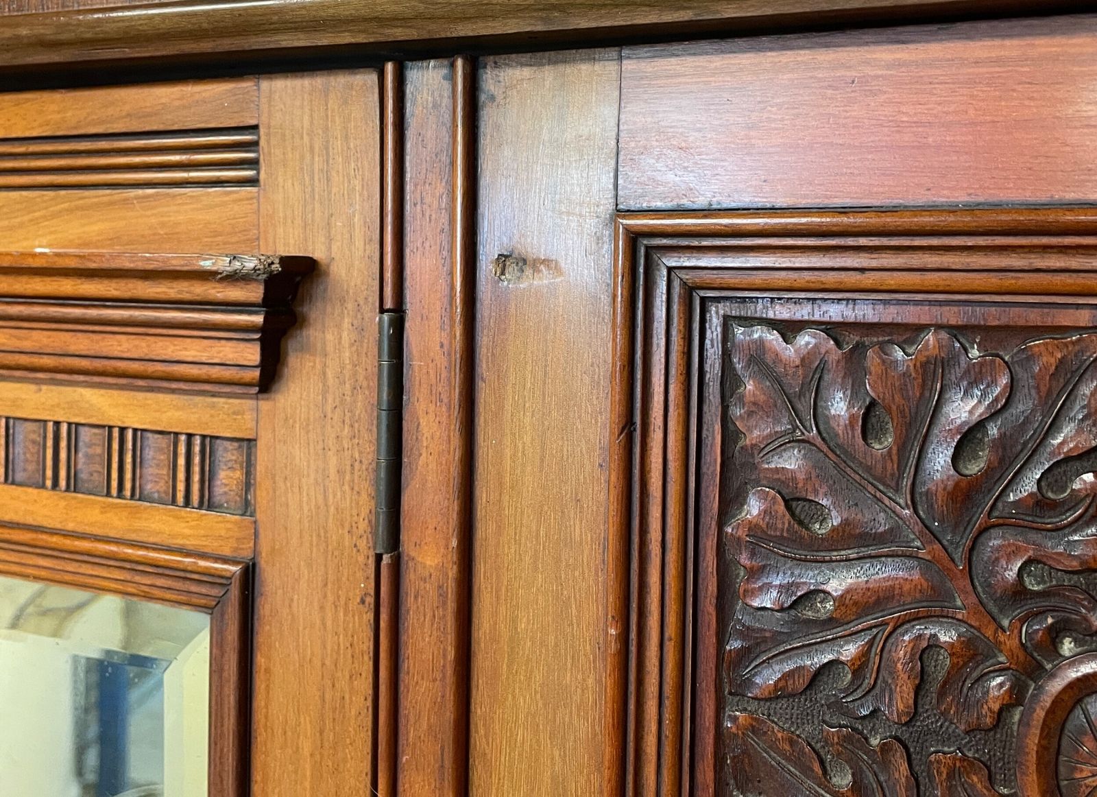 photo furniture Late C19th Arts And Crafts Satin Walnut Wardrobe