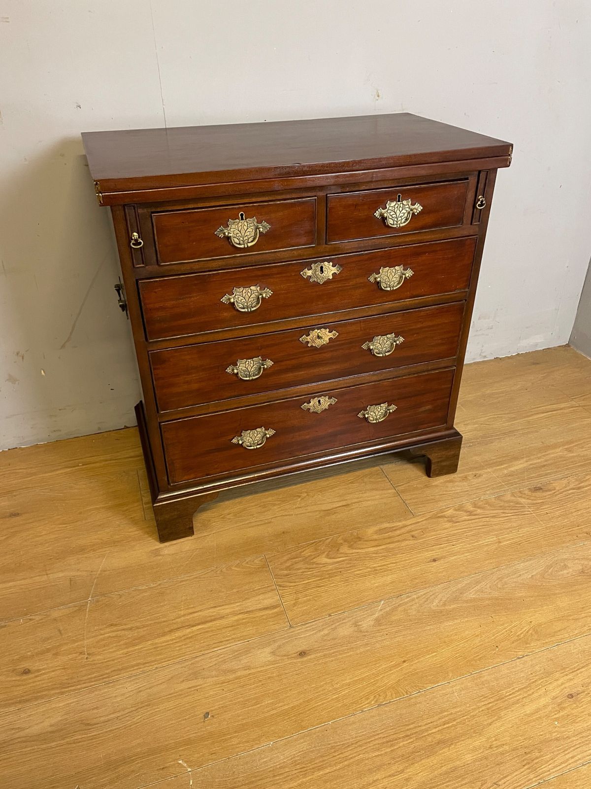C19th Small Mahogany Bachelors Chest On Bracket Feet photo furniture