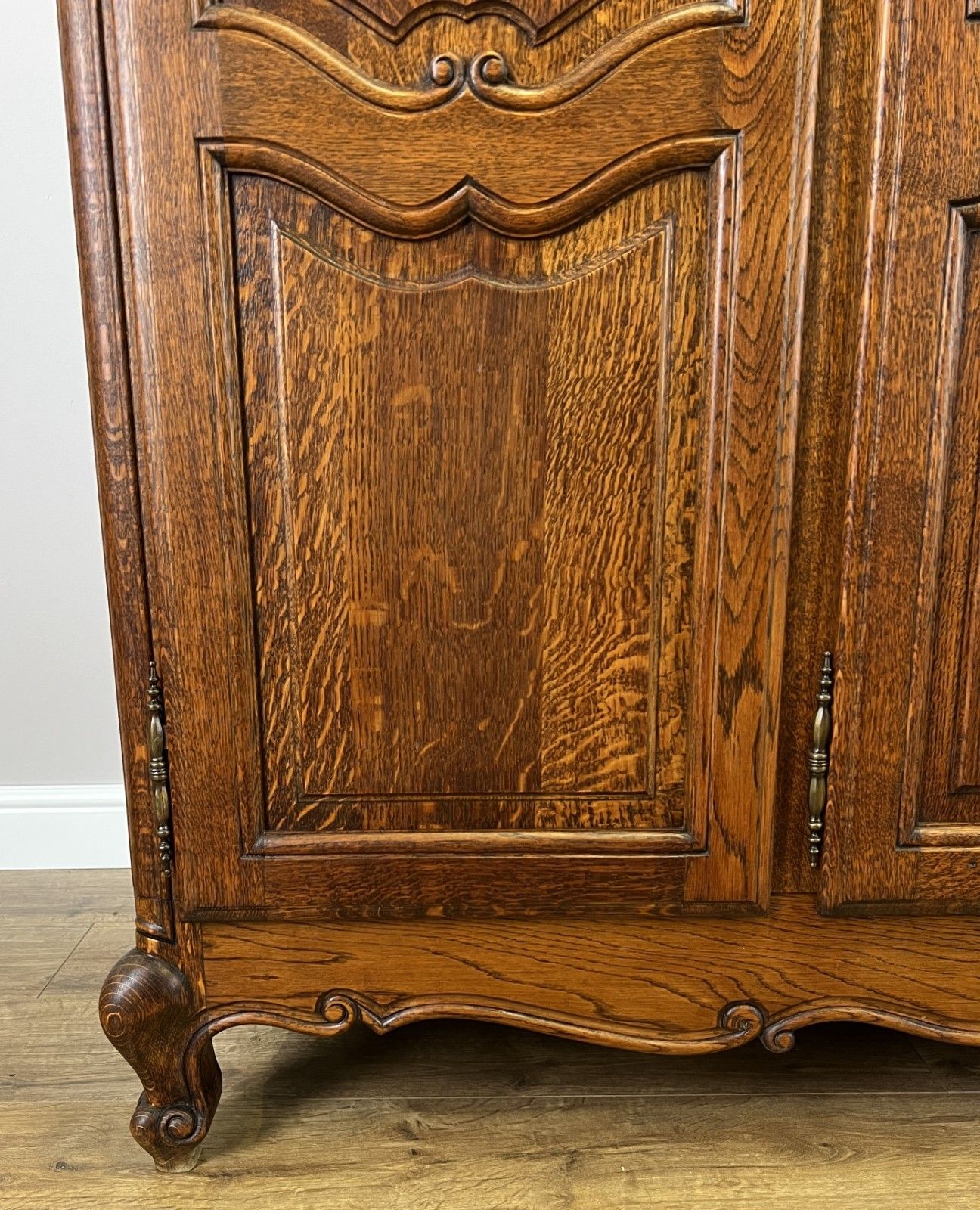 photo furniture Wardrobe Vintage French Louis XVI Style Oak Four Door Carved Armoire Lot 4827