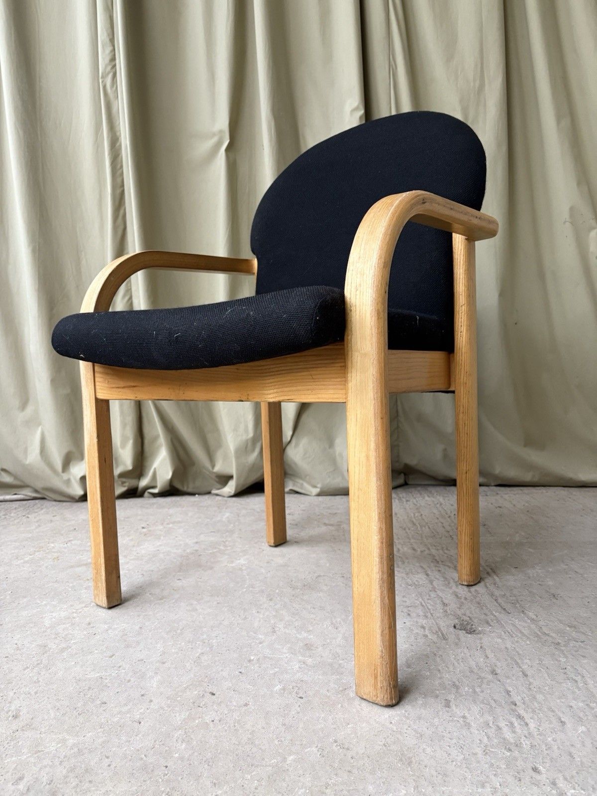 Vtg Late Mid Century Bentwood Chair Side Armchair Danish Scandi Retro R1064 photo vintage