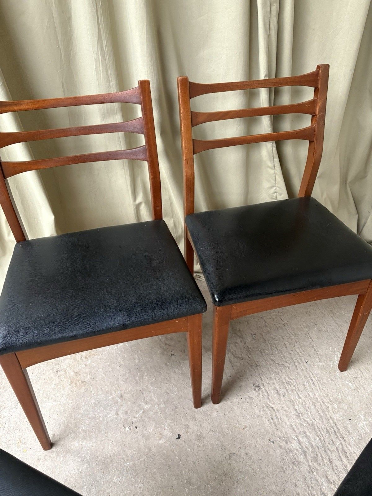 442.75 Vtg Mid Century Set Of 4 Dining Chairs Danish Scandi Retro R1067 photo