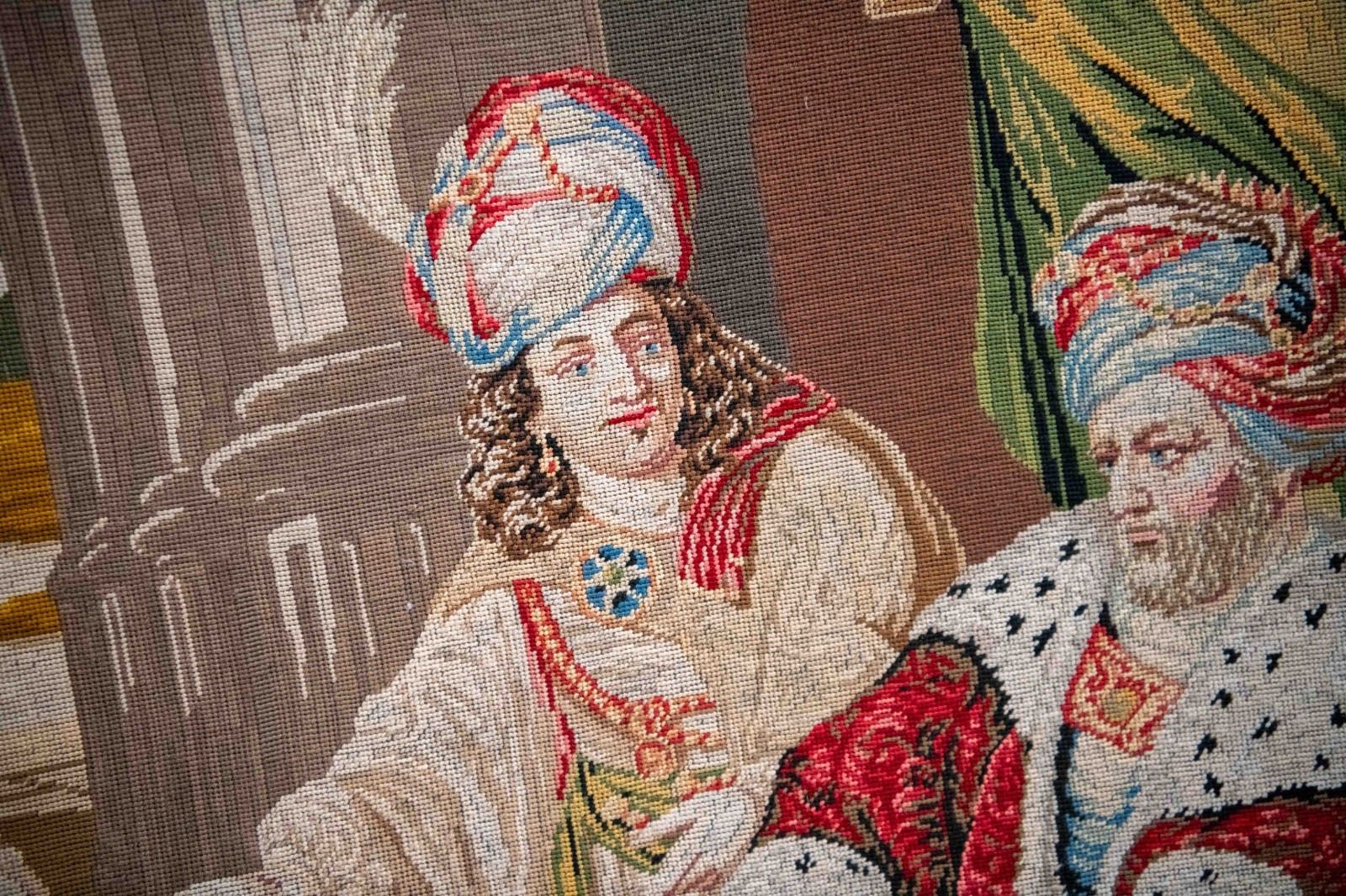 Large Antique Continental Needlepoint Tapestry Picture, Biblical  Scene, C.1890 photo Art