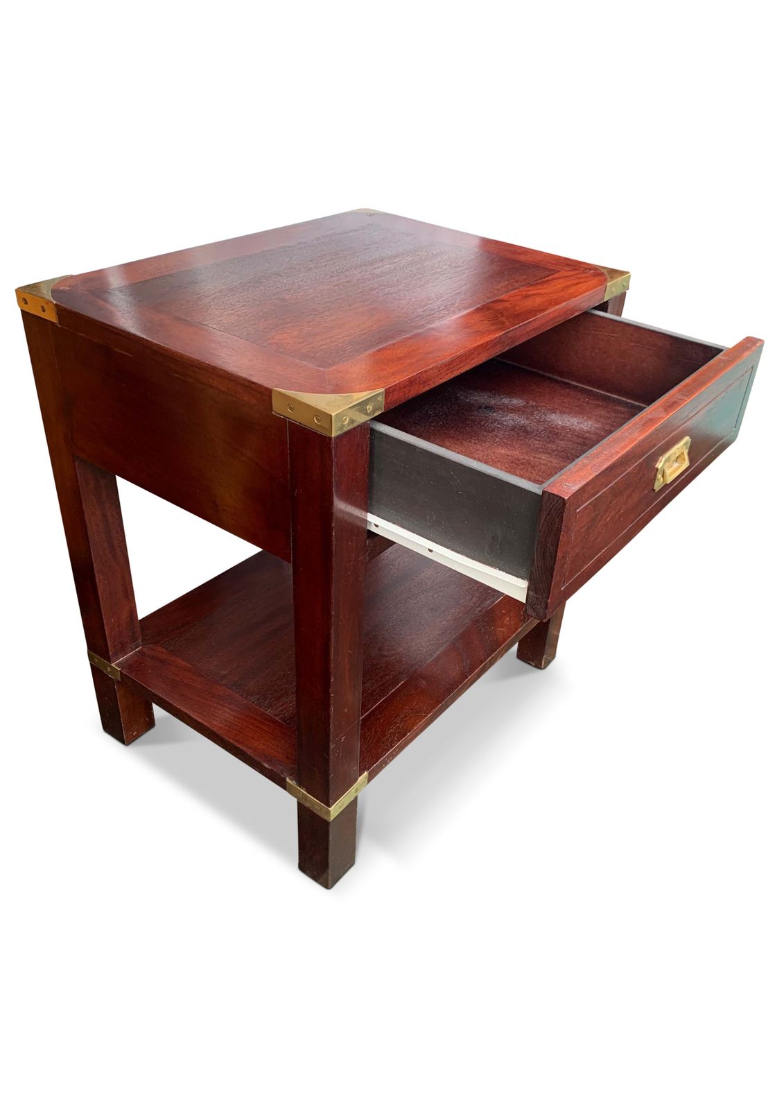 Kennedy For Harrods Pair Of Rosewood Military Campaign Nightstands With Drawer photo vinterior
