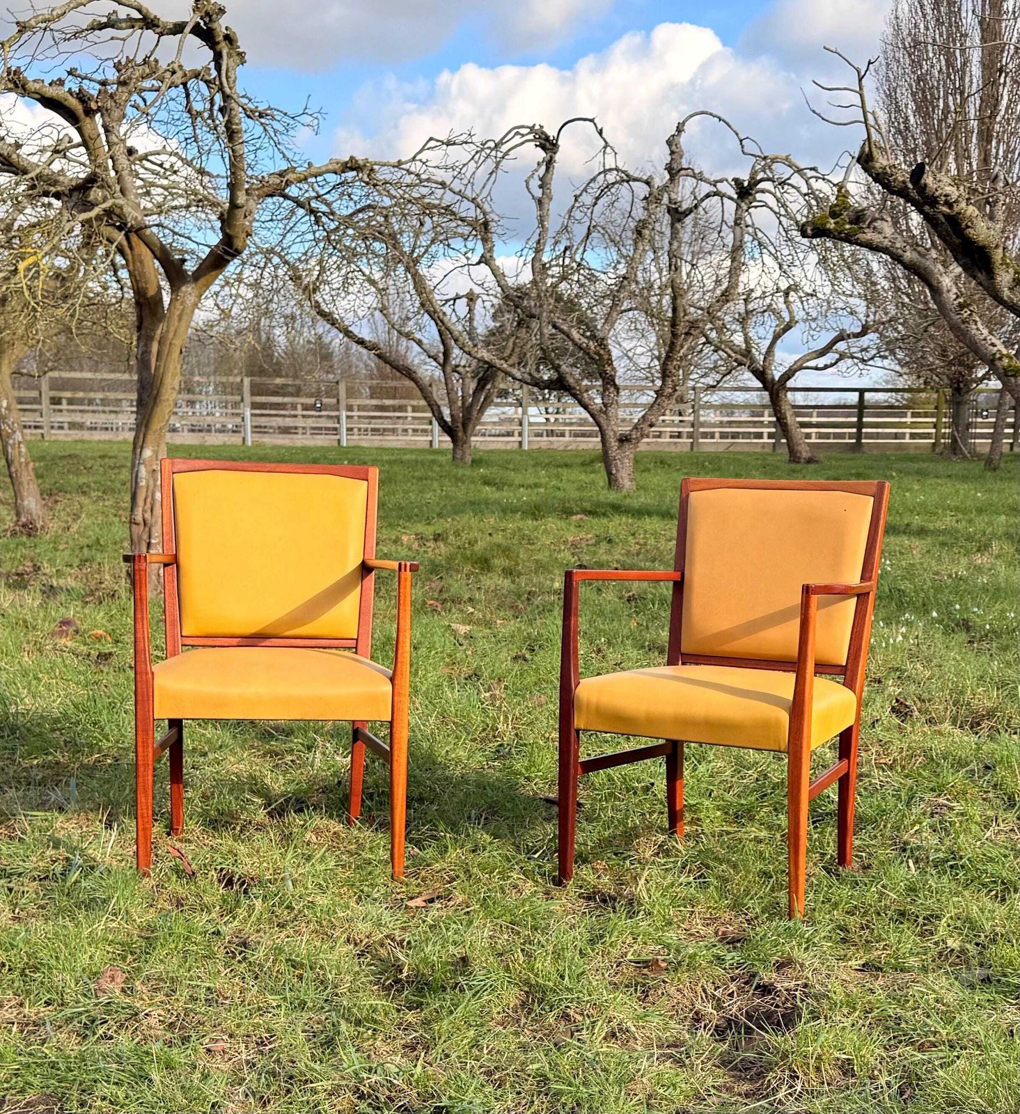 Mid Century Mahogany Set Of Eight Dining Chairs By Marin Hall For Gordon Russell 1970 photo for sale