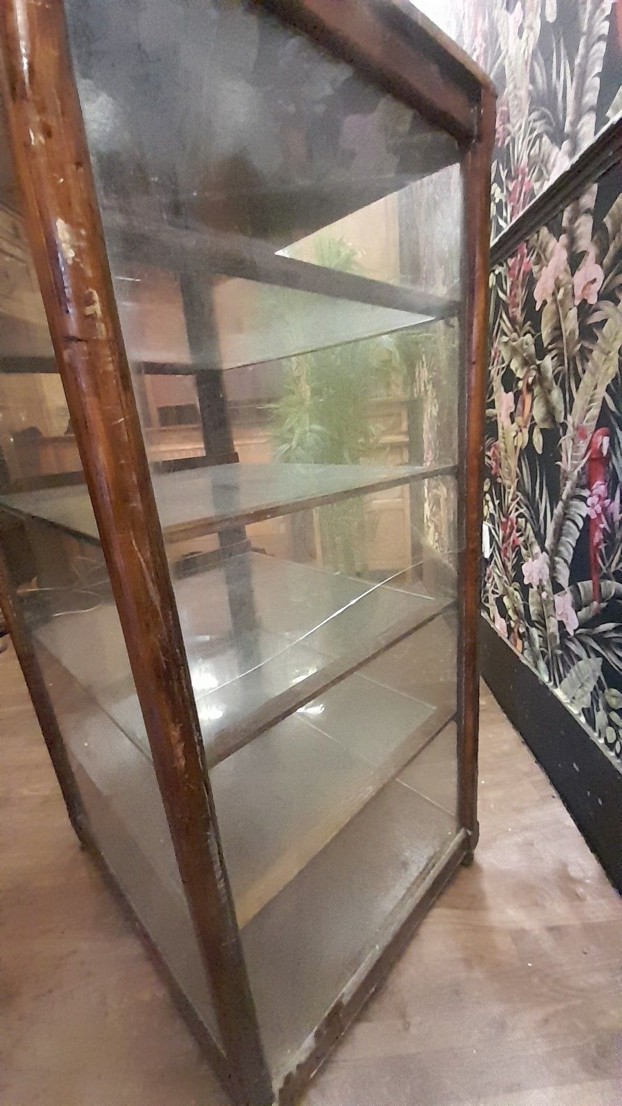 649.0 Antique Victorian Shop  Display Glass Cabinet With 5 Shelves And 1 Door photo