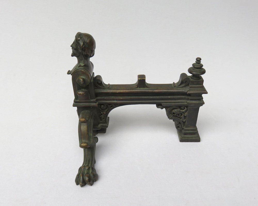 Historicist Bronze Andirons, 19th Century, Set Of 2 photo 5389.0