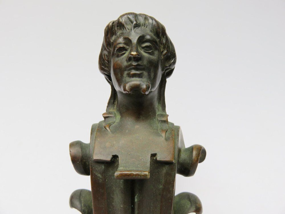 Home Decor Historicist Bronze Andirons, 19th Century, Set Of 2 photo