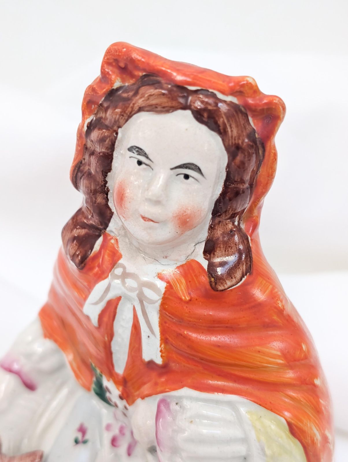 Antique Staffordshire Red Riding Hood Flat Back C.1865. Rare Vintage Collectible. photo buy