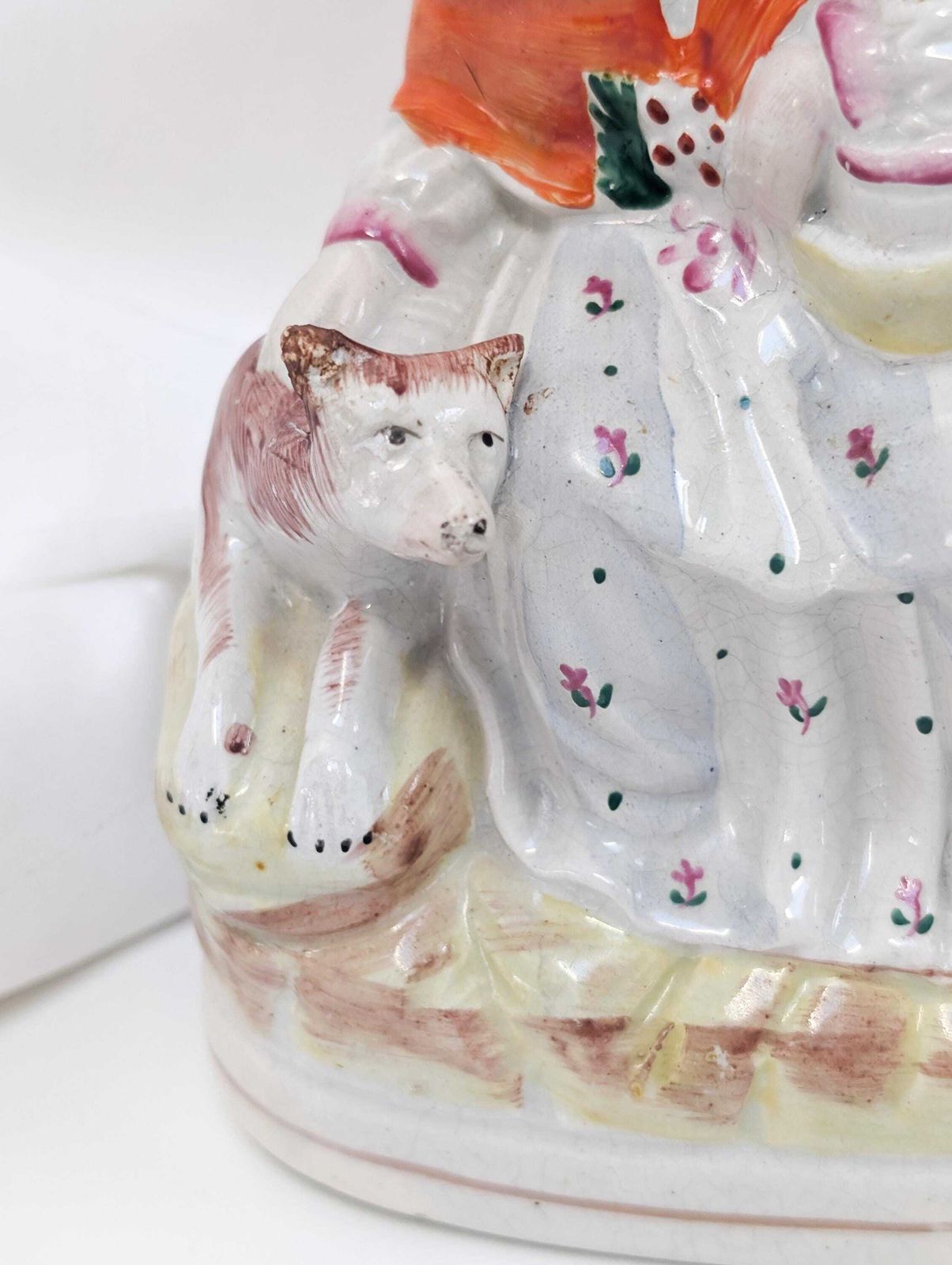 photo vintage Antique Staffordshire Red Riding Hood Flat Back C.1865. Rare Vintage Collectible.