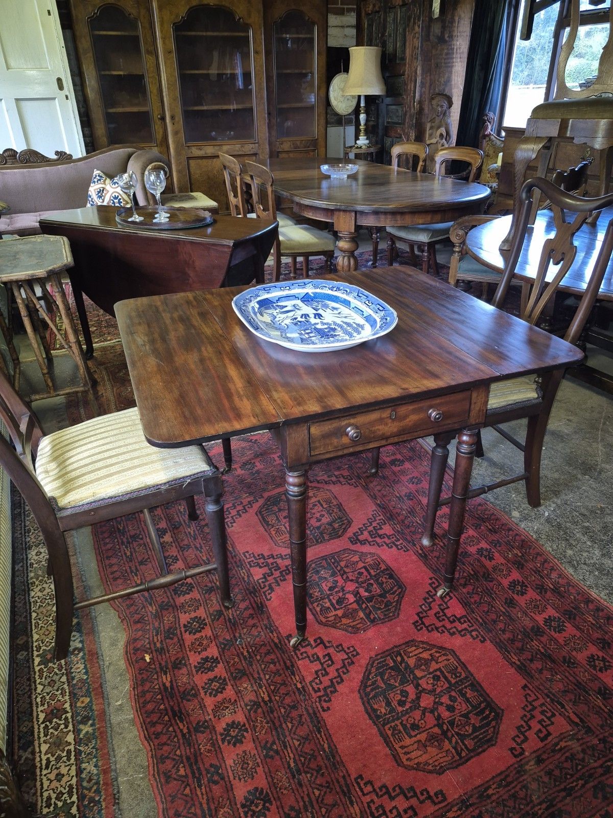 A Fabulous Quality Regency Cuban Mahogany Pembroke Side Table Cocus Wood Strung