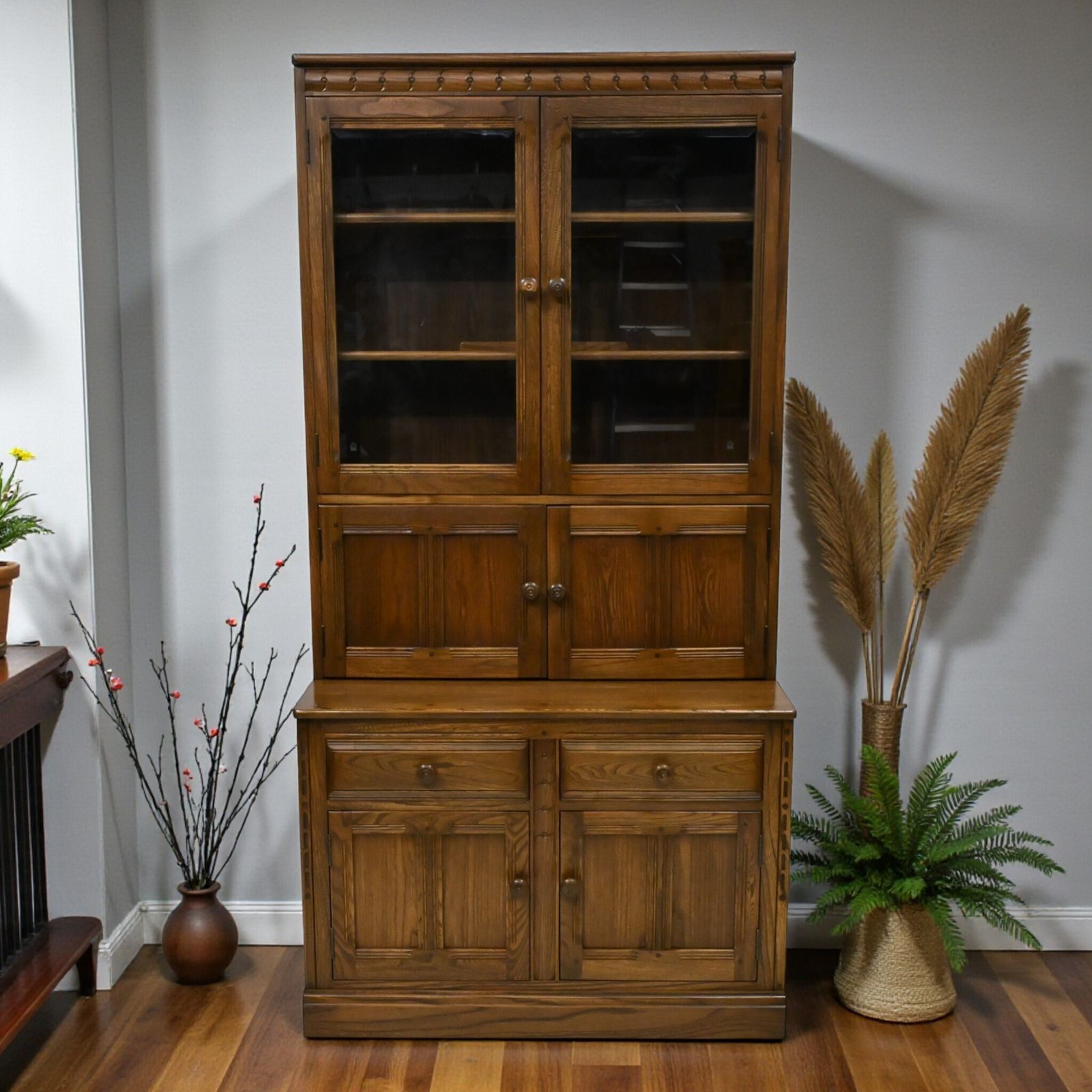 Ercol Mural Wall Unit Drinks Display Cabinets Golden Dawn Free Uk Delivery*