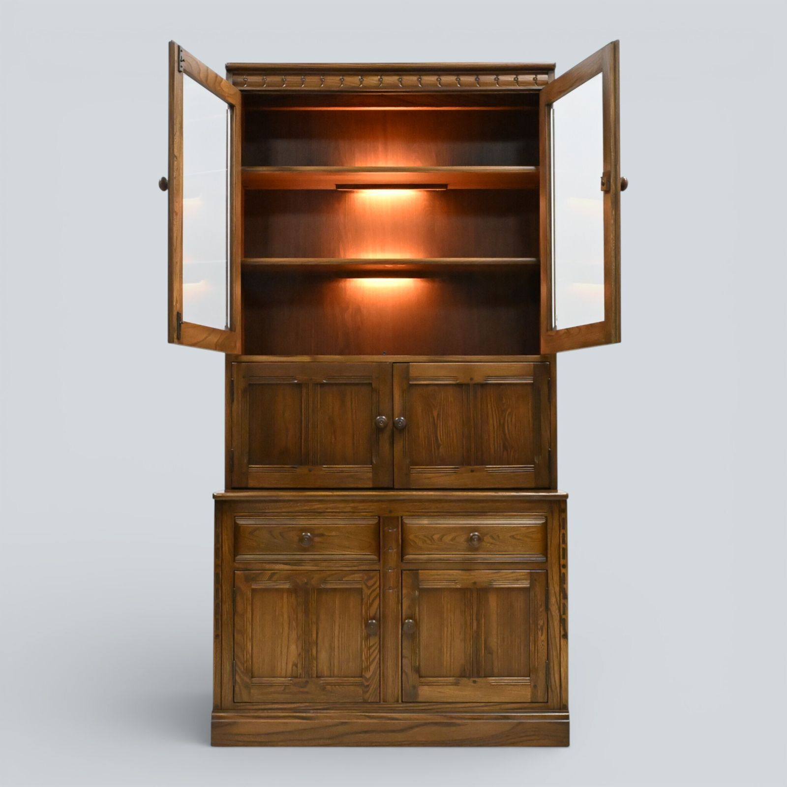 photo vinterior Ercol Mural Wall Unit Drinks Display Cabinets Golden Dawn Free Uk Delivery*