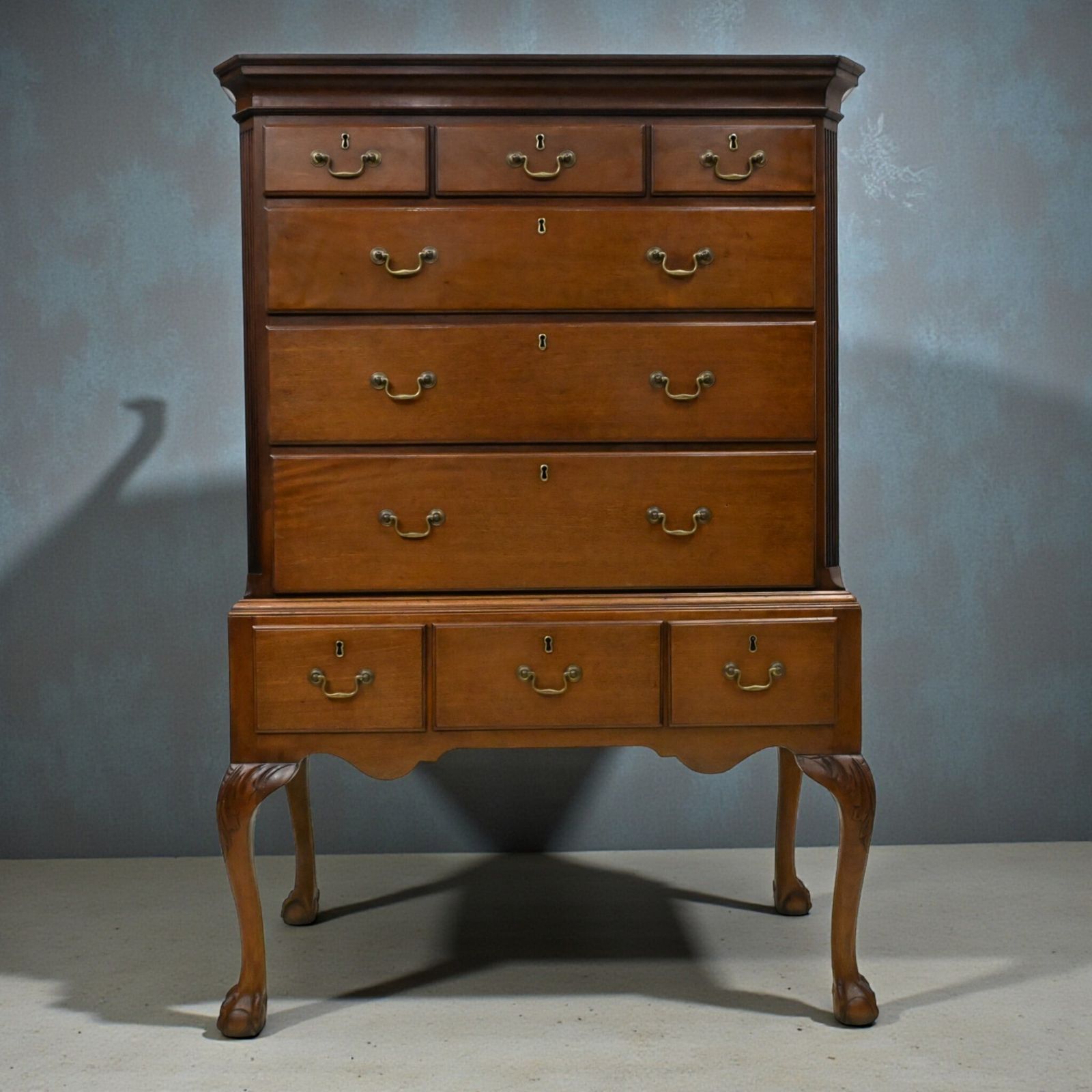 photo furniture English Georgian Raised Chest Of Drawers Mahogany Cabriole Legs Free Delivery*