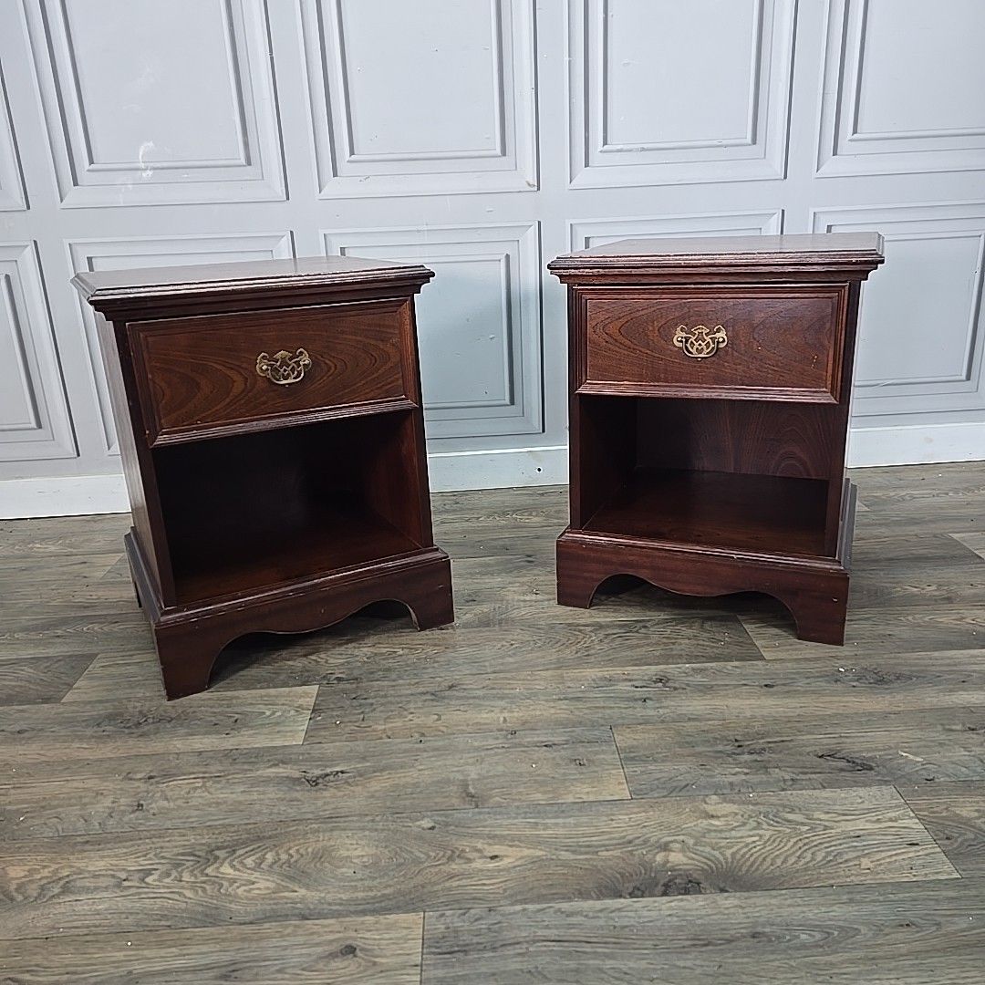 Antique Georgian Style Cabinets Pair Bedside Cupboard Tables Night Stands photo furniture