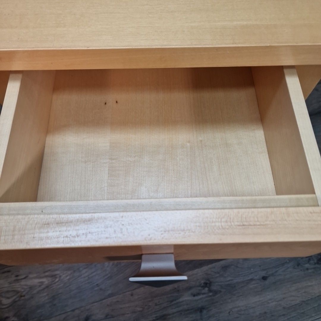 Furniture Pair 2 Bedside Tables Modern Maple Veneer – Drawer Lamp Side Cabinets Nightstand photo