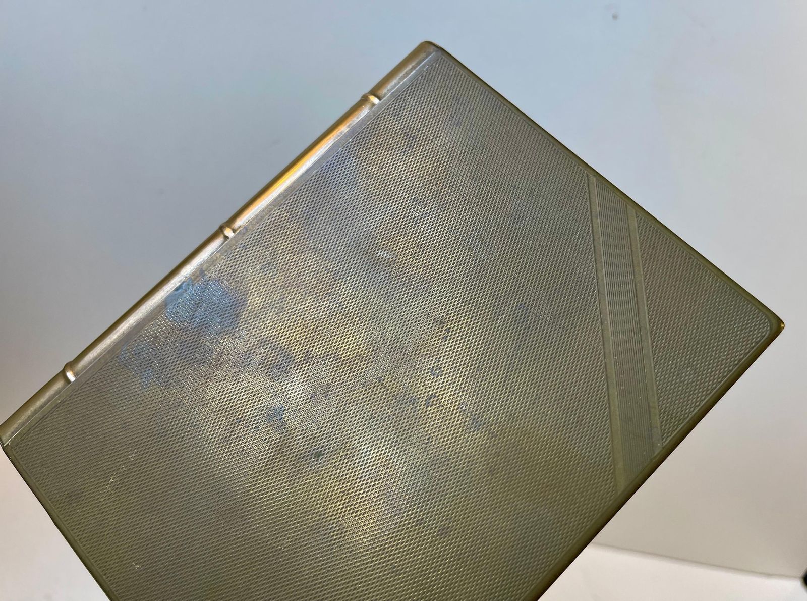 1930s Concealed Guilloché Brass Box   In The Shape Of A Book photo furniture