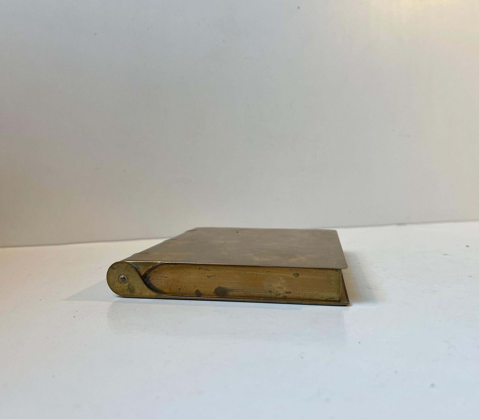 1930s Concealed Guilloché Brass Box   In The Shape Of A Book photo 447.0