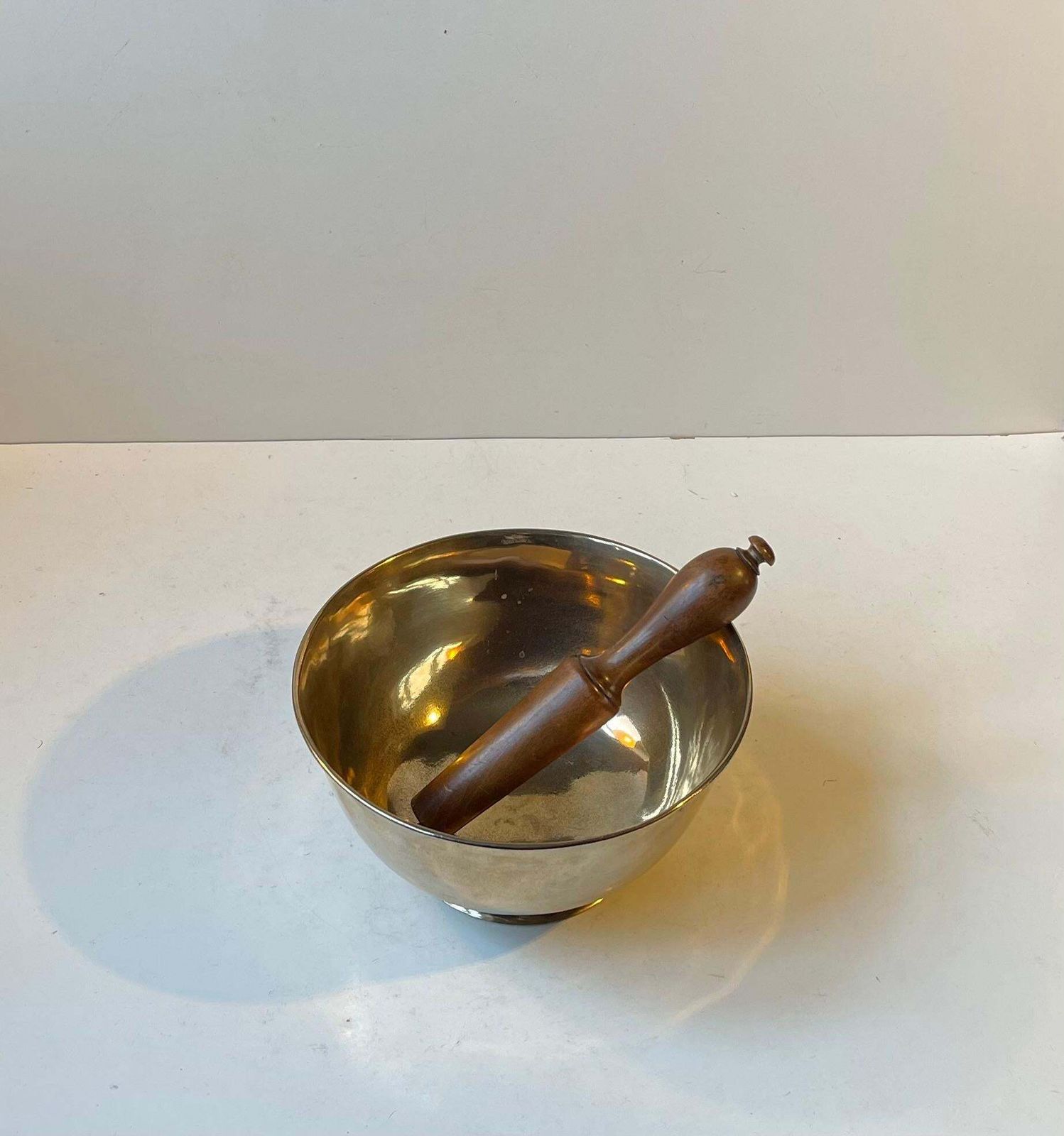 Vintage Bronze Yoga Meditation Singing Bowl With Striker, 1960s photo for sale