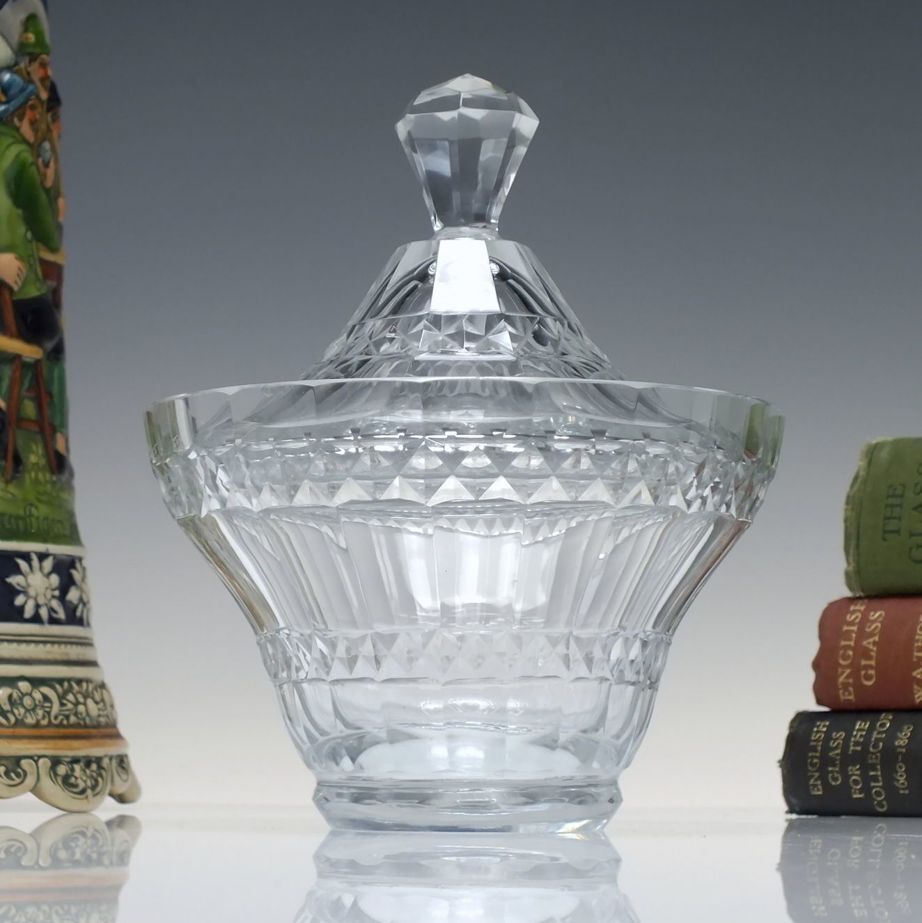19th Century Anglo Irish Glass Serving Bowl With Cover C1830