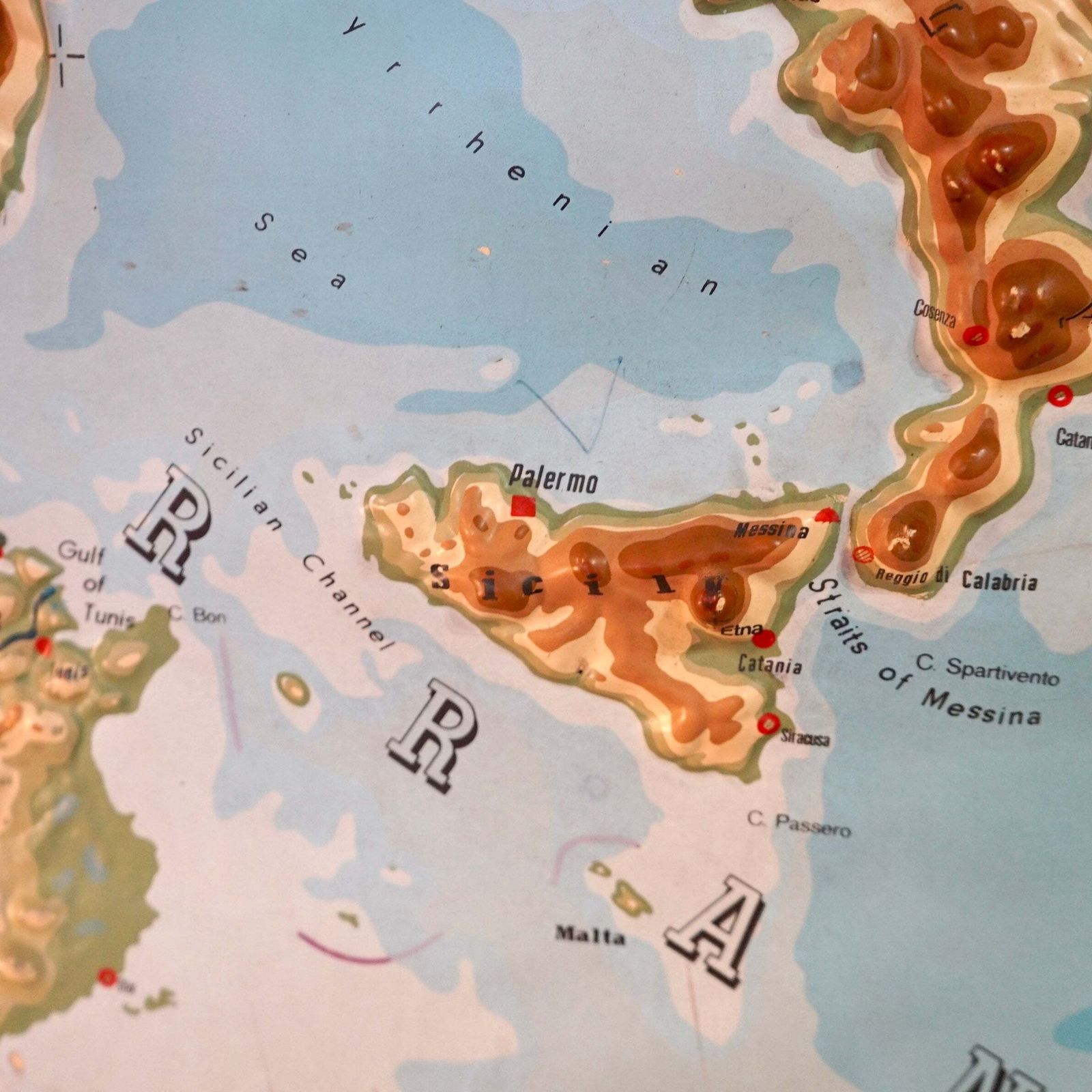 photo buy Large 1960s West German Relief Map Of Europe By Relieftechnik