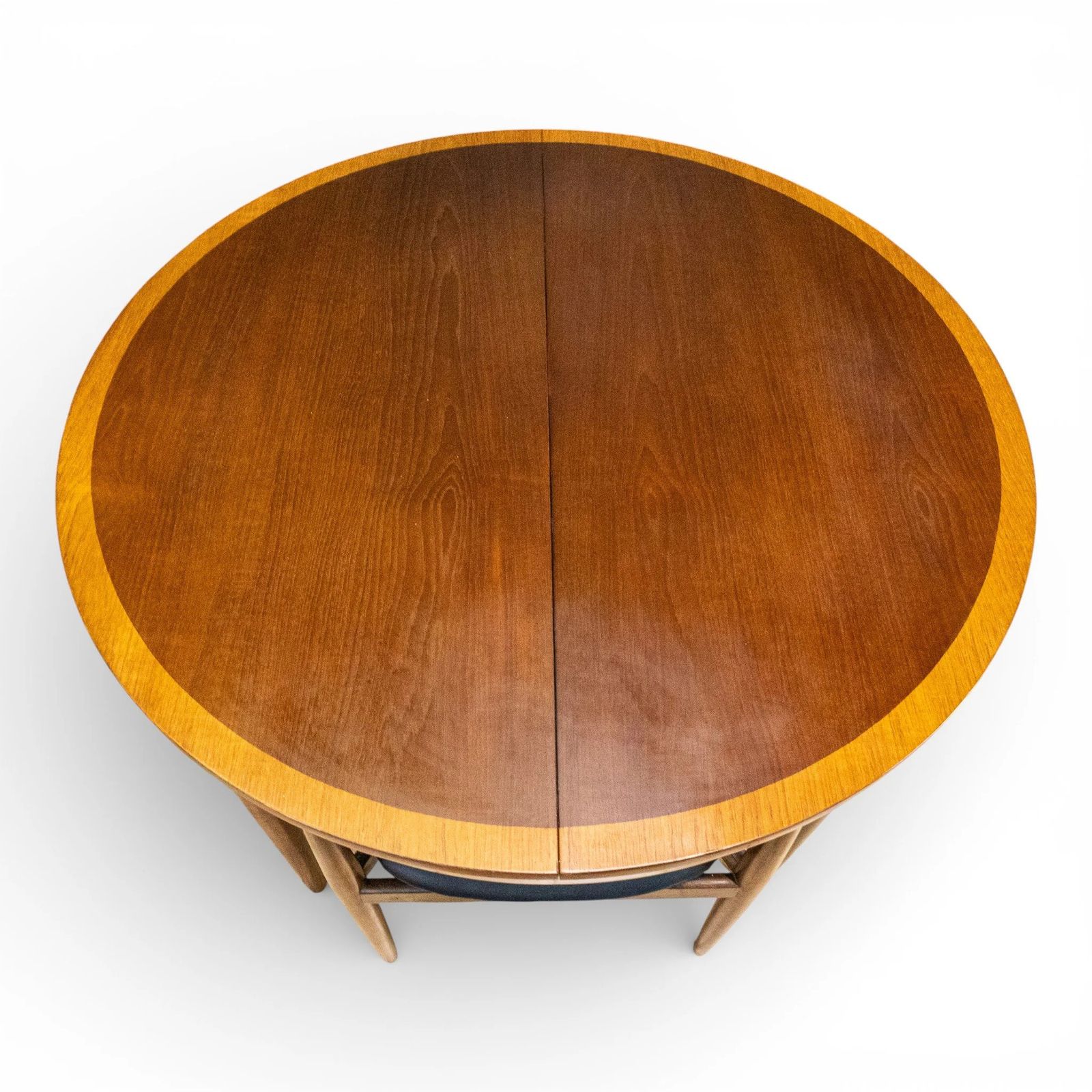 Frem Rolje Roundette Crossbanded Teak Dining Table & 4 Chairs photo for sale