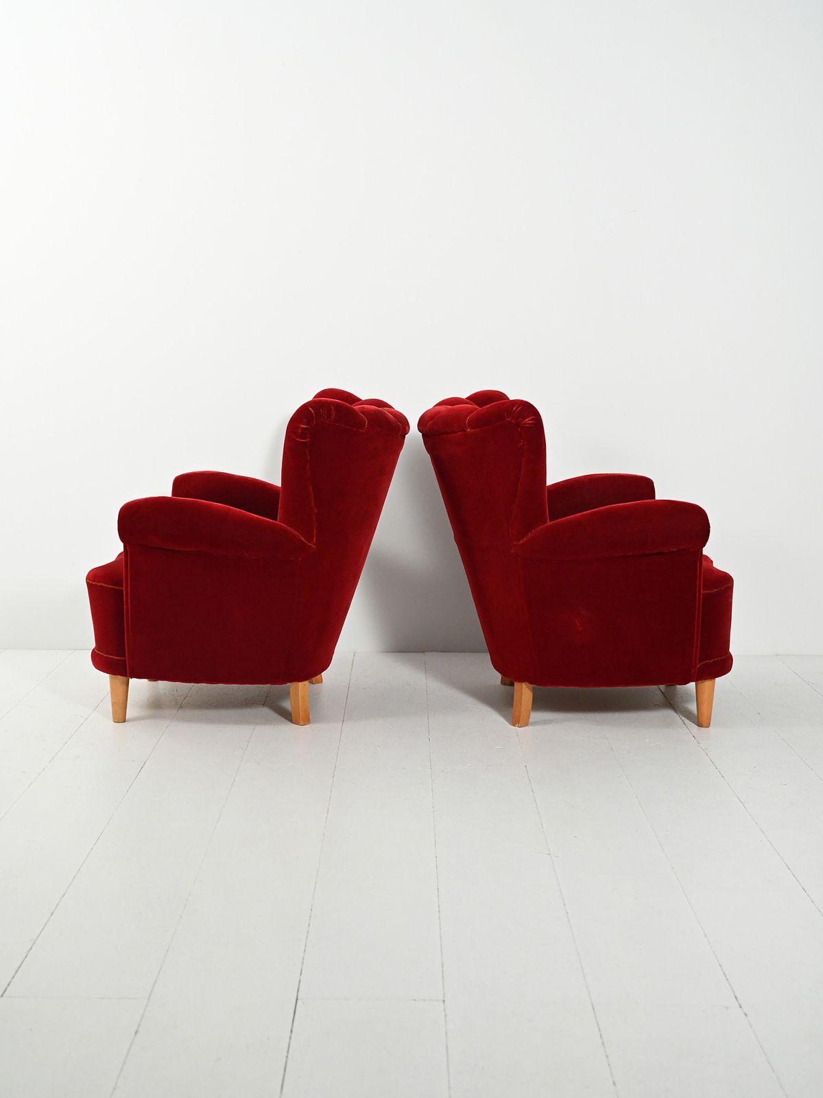 Pair Of Swedish Shell Armchairs From The 1940s