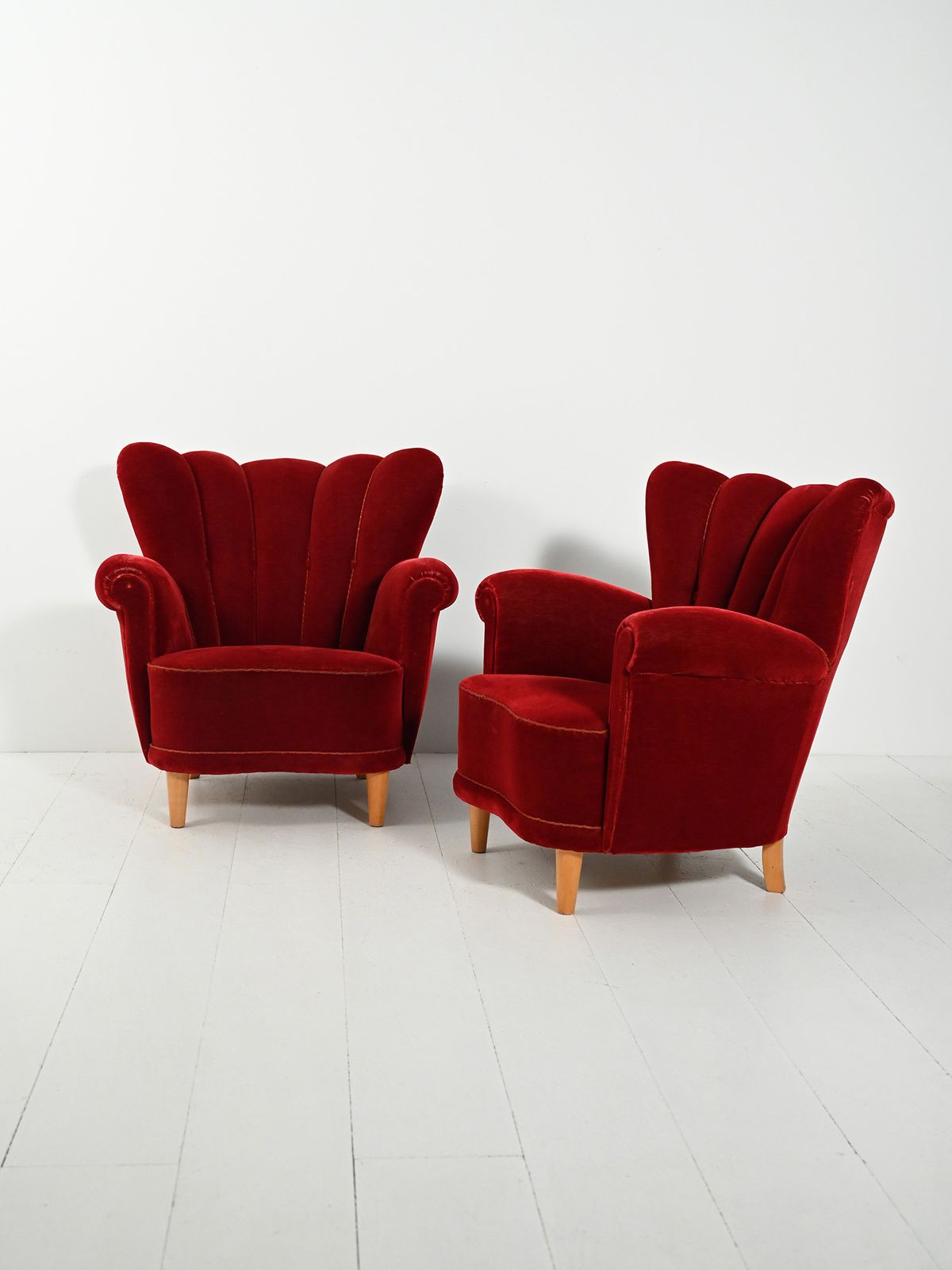 Pair Of Swedish Shell Armchairs From The 1940s photo furniture