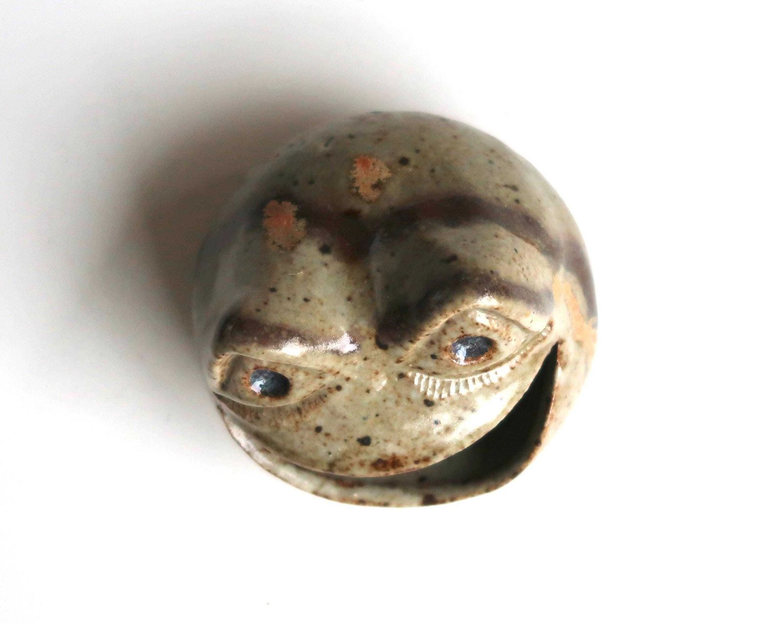 French Stoneware Ceramic Ashtray By Annie Maume, Frog Head, 1960s / Home Decor, Sculpture, Art, Sancerre, Zoomorphic photo Home Decor