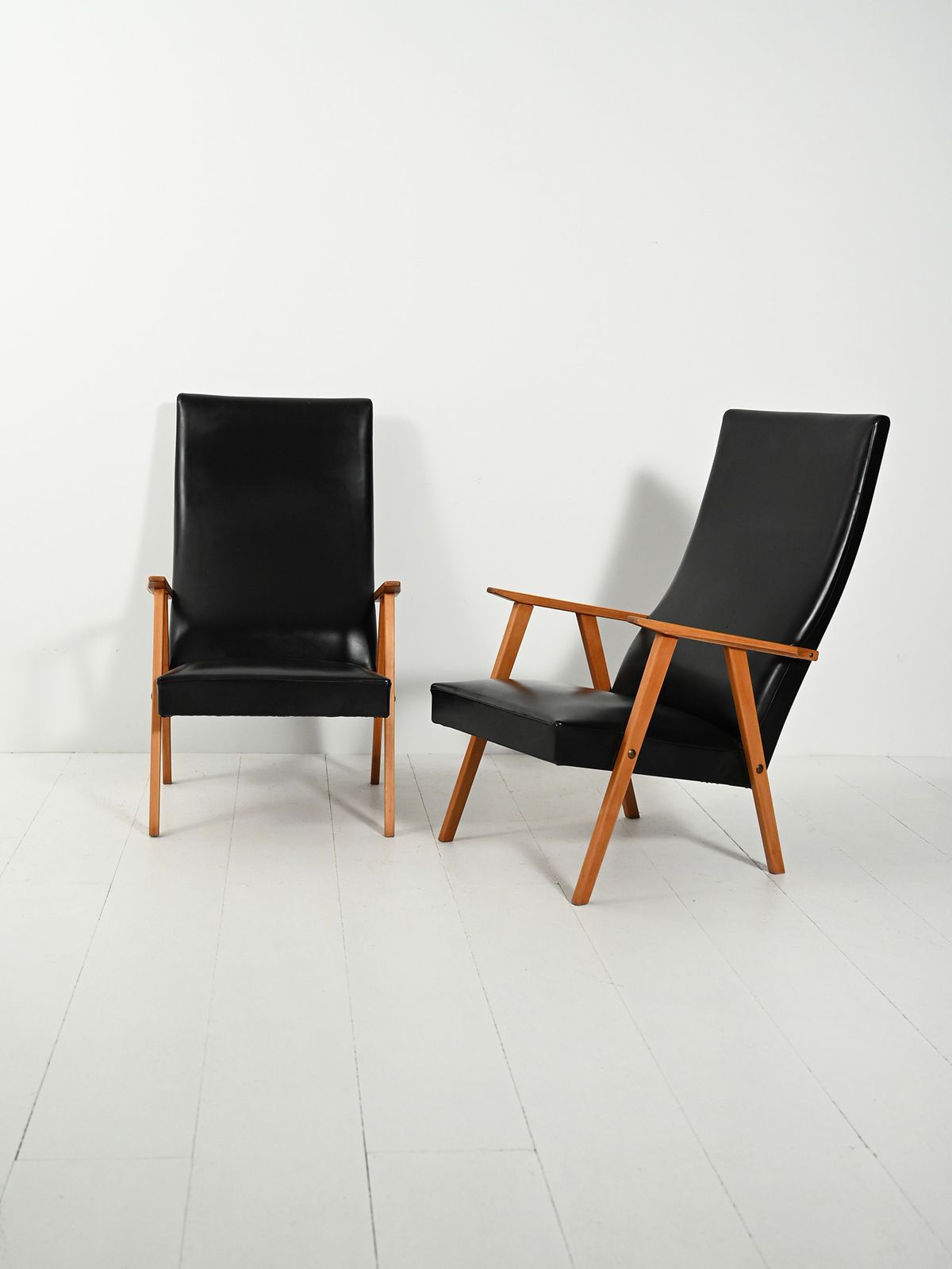 Pair Of Scandinavian Armchairs From The 1950s And 1960s With High Backs photo furniture