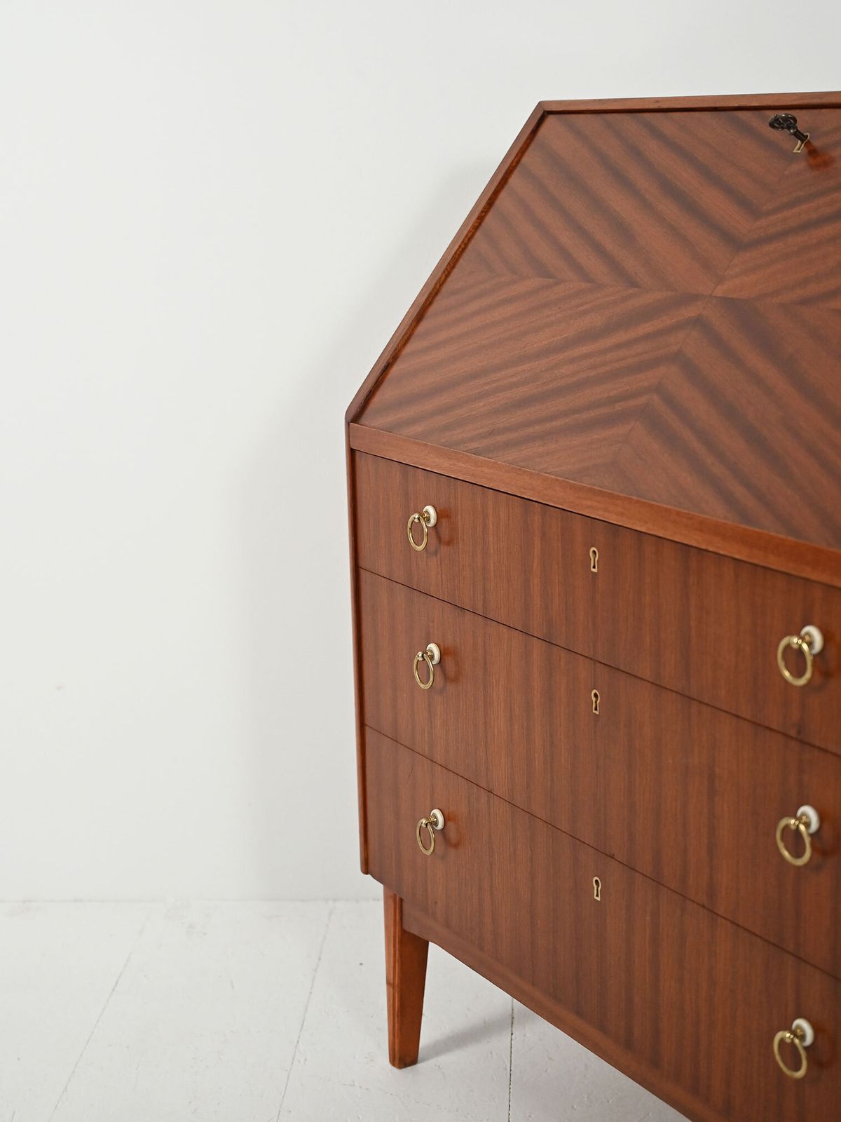 Scandinavian Mahogany Secretary From The 1950s photo vintage