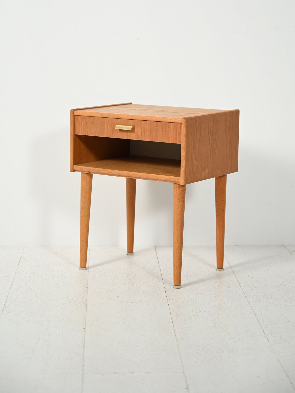 Vintage Scandinavian Bedside Table With Brass Handle photo Furniture
