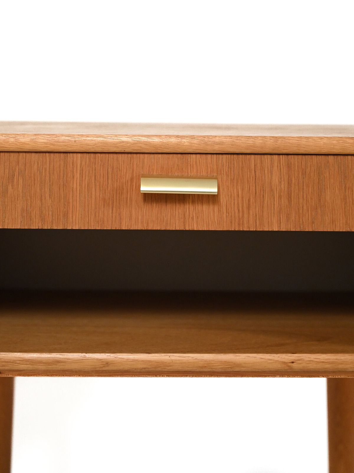 Vintage Scandinavian Bedside Table With Brass Handle photo vinterior