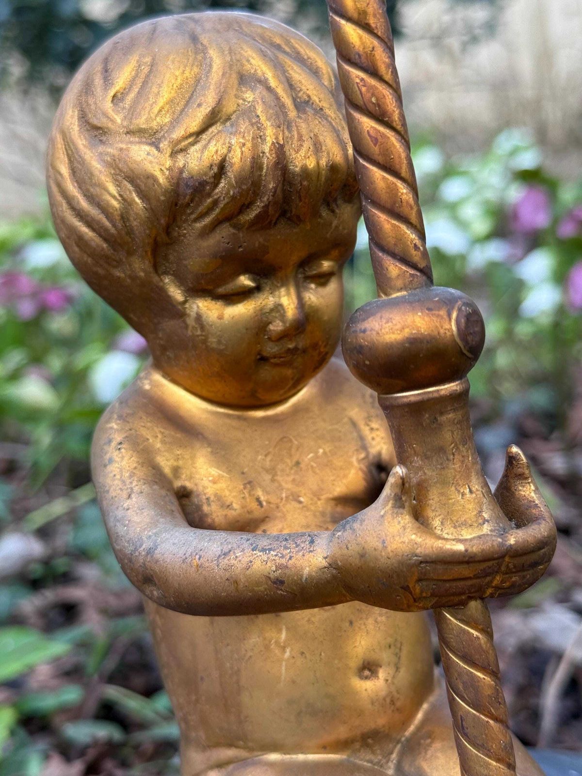 Vintage Cherub Table Lamp, Neoclassical Hollywood Regency Style Lighting photo vinterior