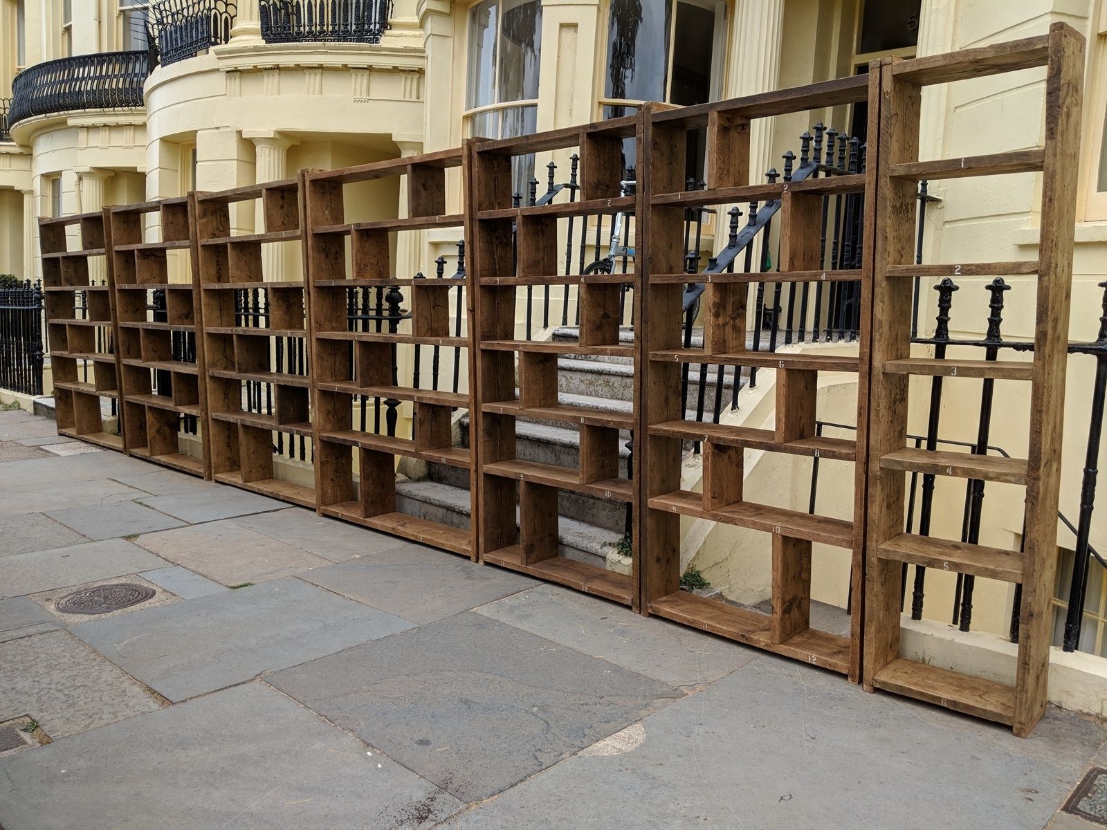 808.0 Bespoke Pigeon Holes Bookcases Upcycle Industrial Reclaimed Wood Backgrounds Storage photo