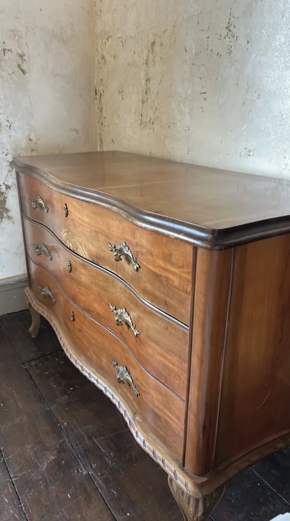 Antique French Serpentine Chest Of Drawers photo furniture