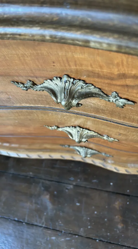 Antique French Serpentine Chest Of Drawers photo for sale